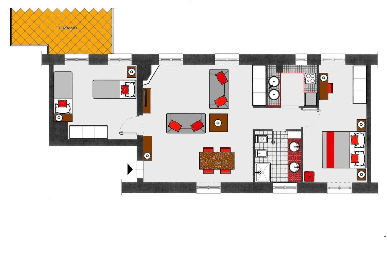 Photo of the whole room in Residenza Termini