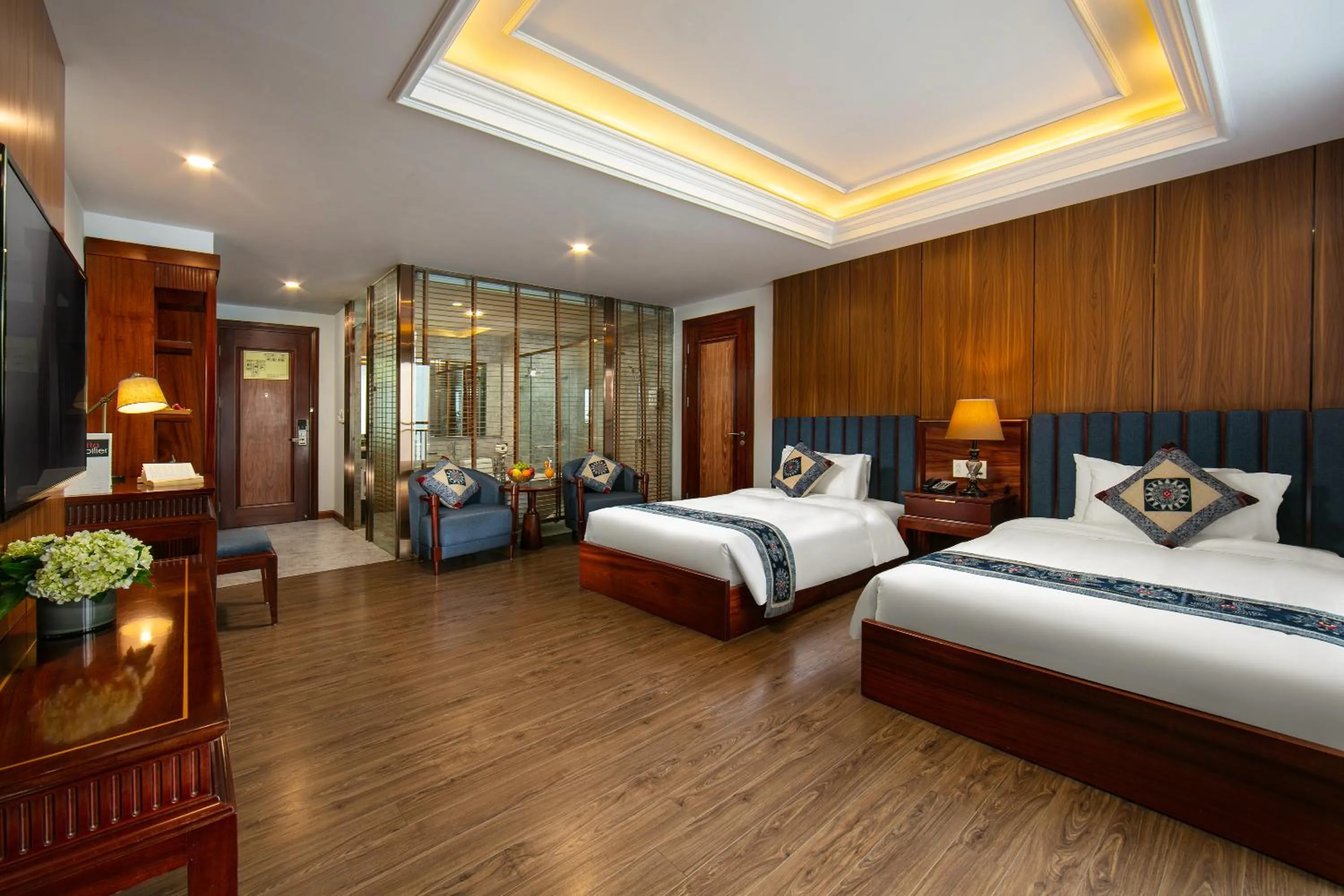 Bed in Bamboo Sapa Hotel