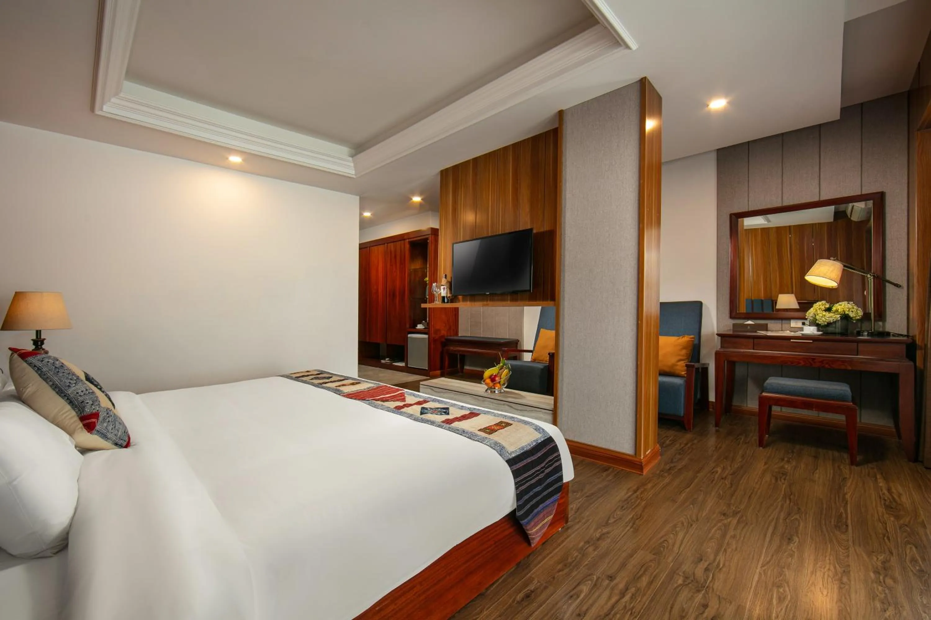 Bed in Bamboo Sapa Hotel