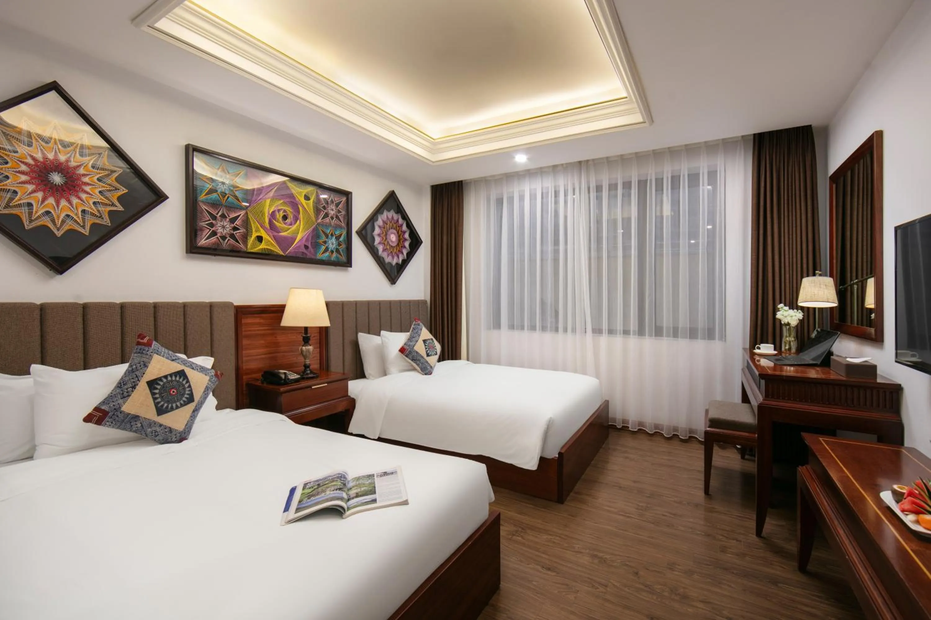 Bed in Bamboo Sapa Hotel