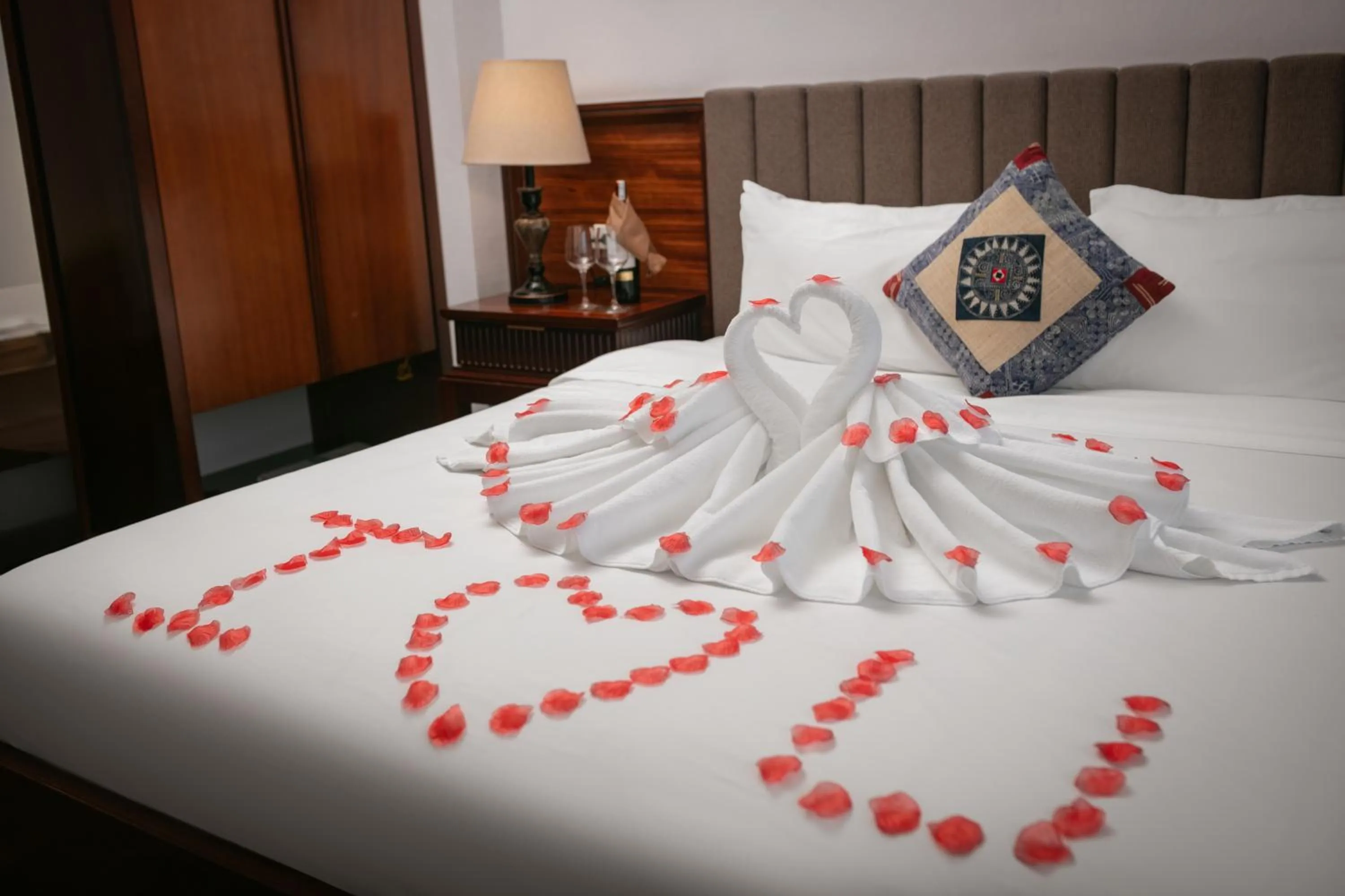 Bed in Bamboo Sapa Hotel