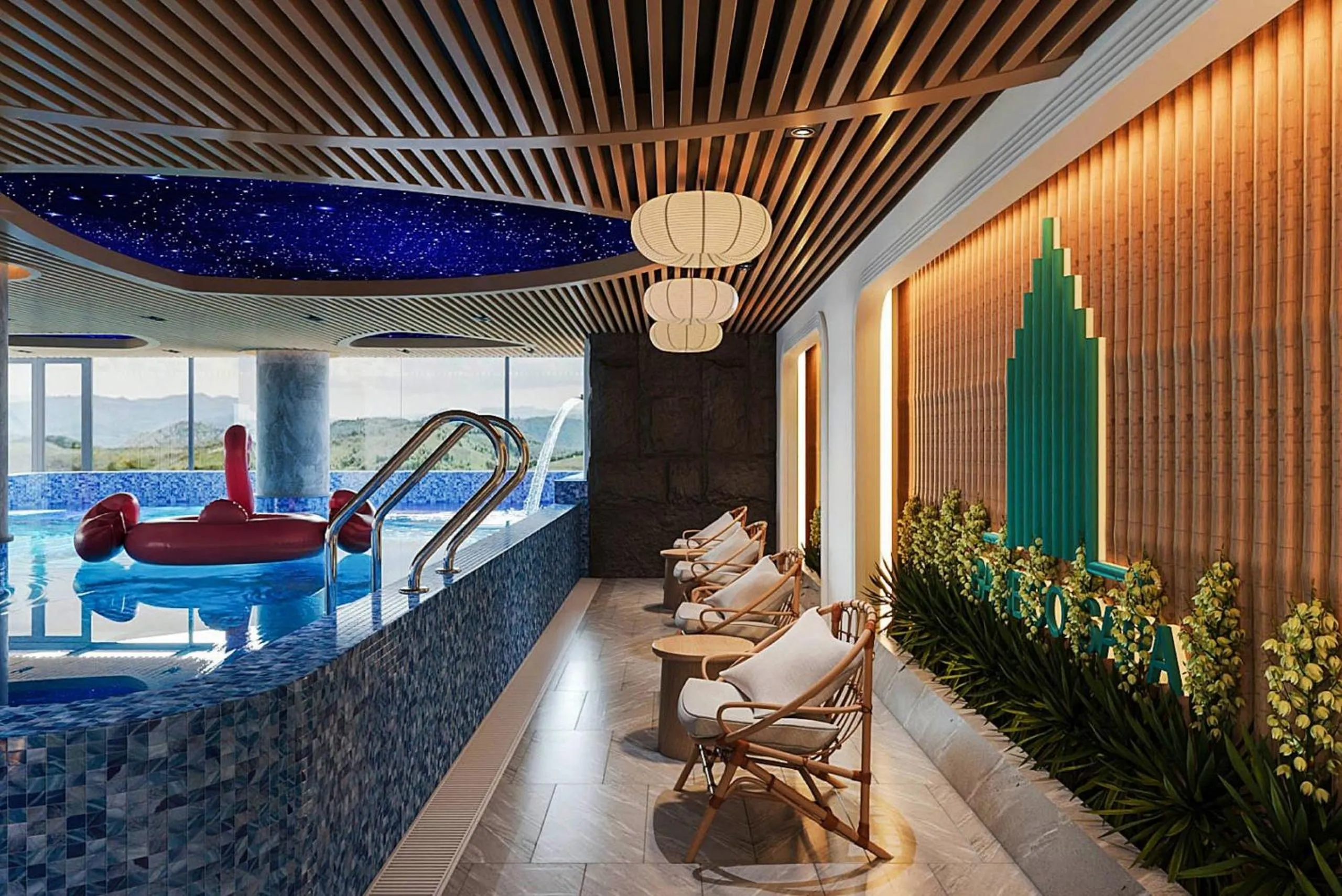 Hot Tub in Bamboo Sapa Hotel