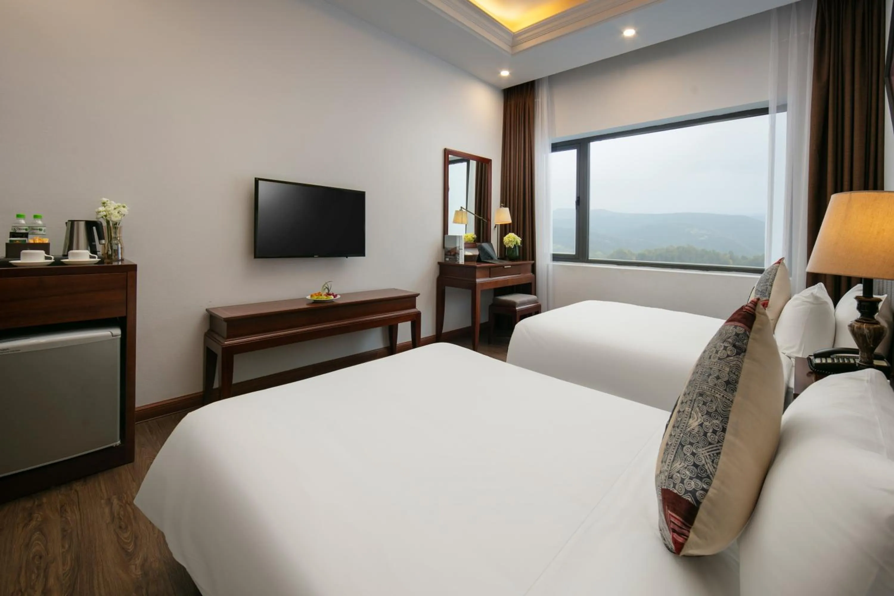 Bed in Bamboo Sapa Hotel