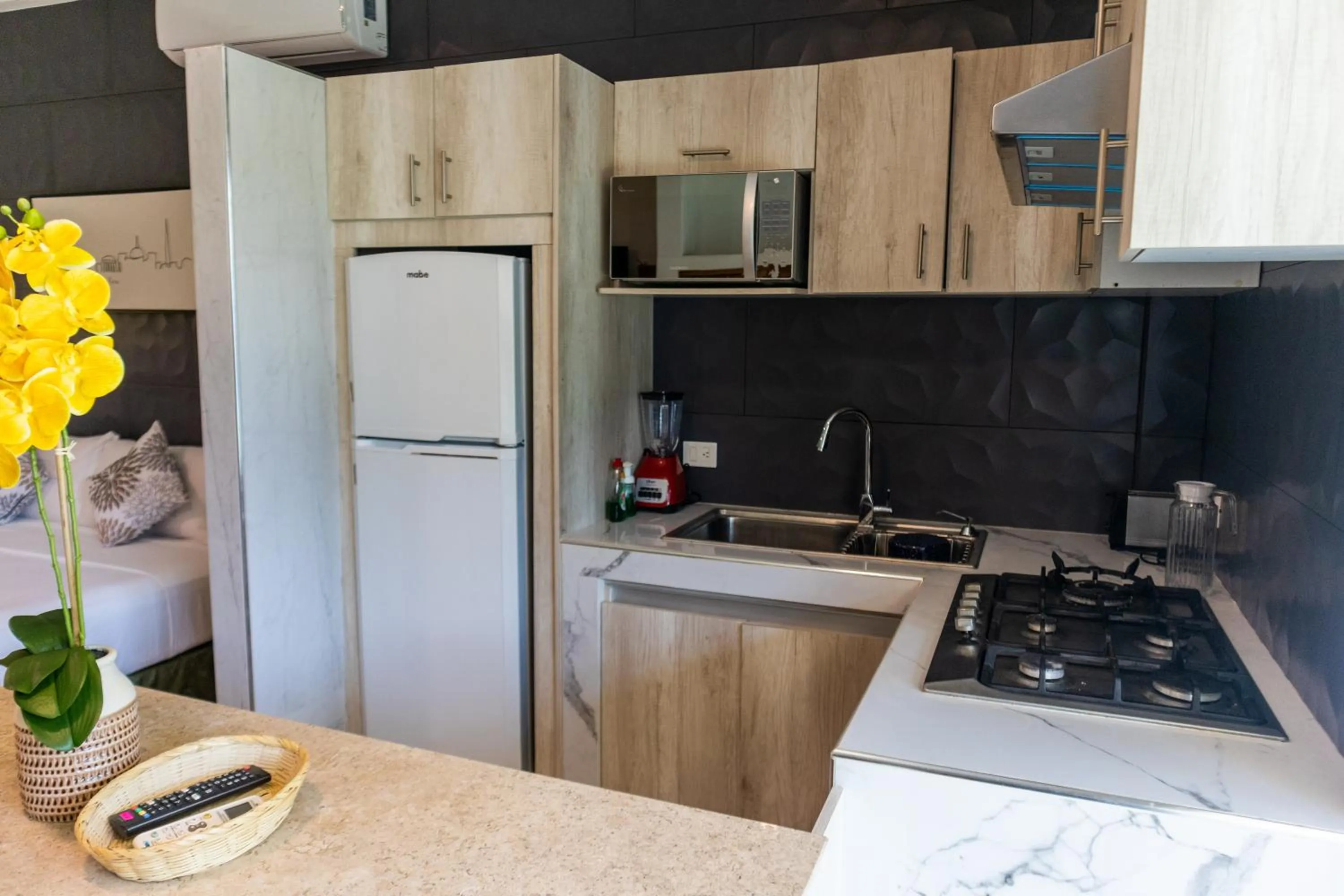 Kitchen or kitchenette in Hotel Scarlette