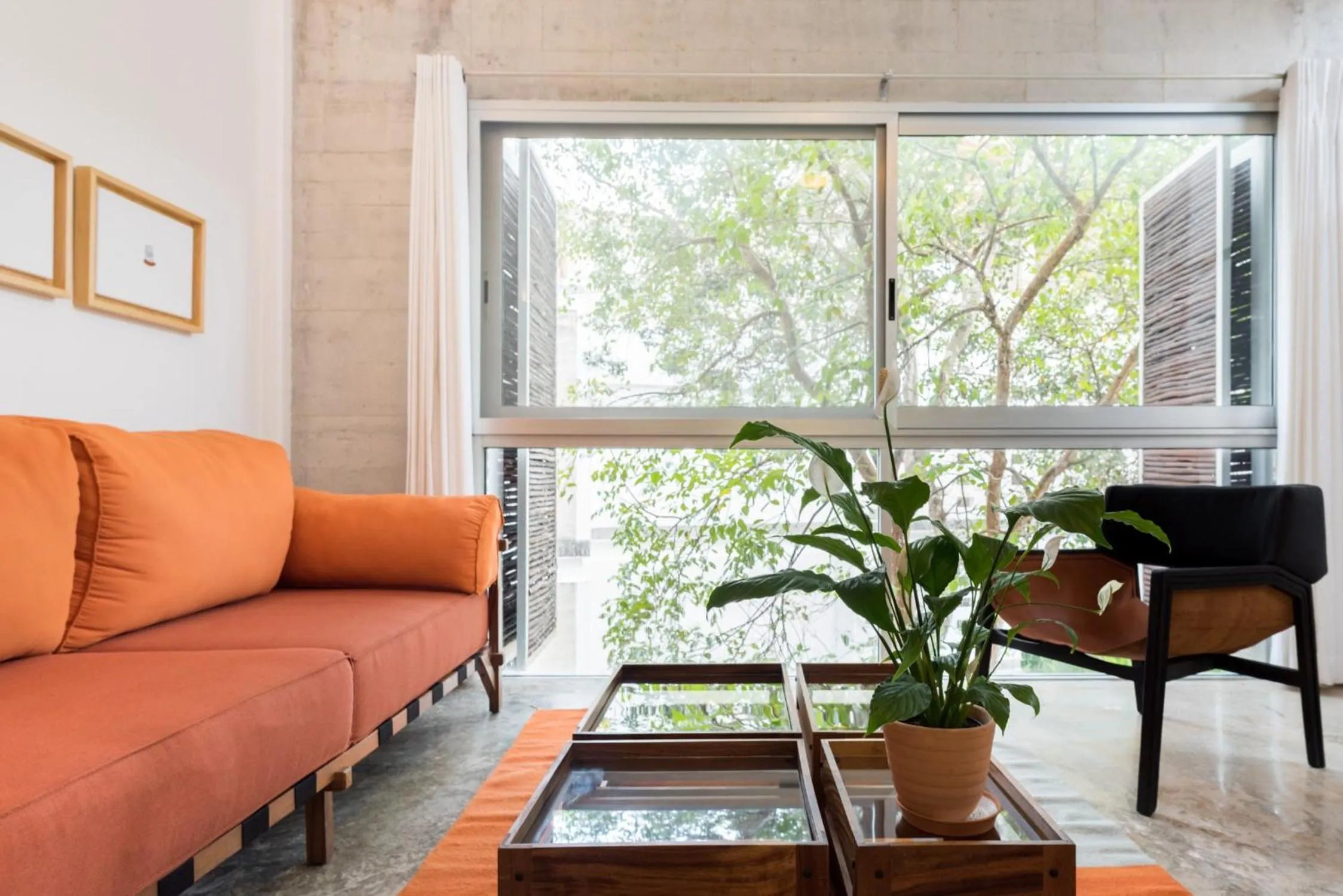 Living room in Casa de Piedra Tulum
