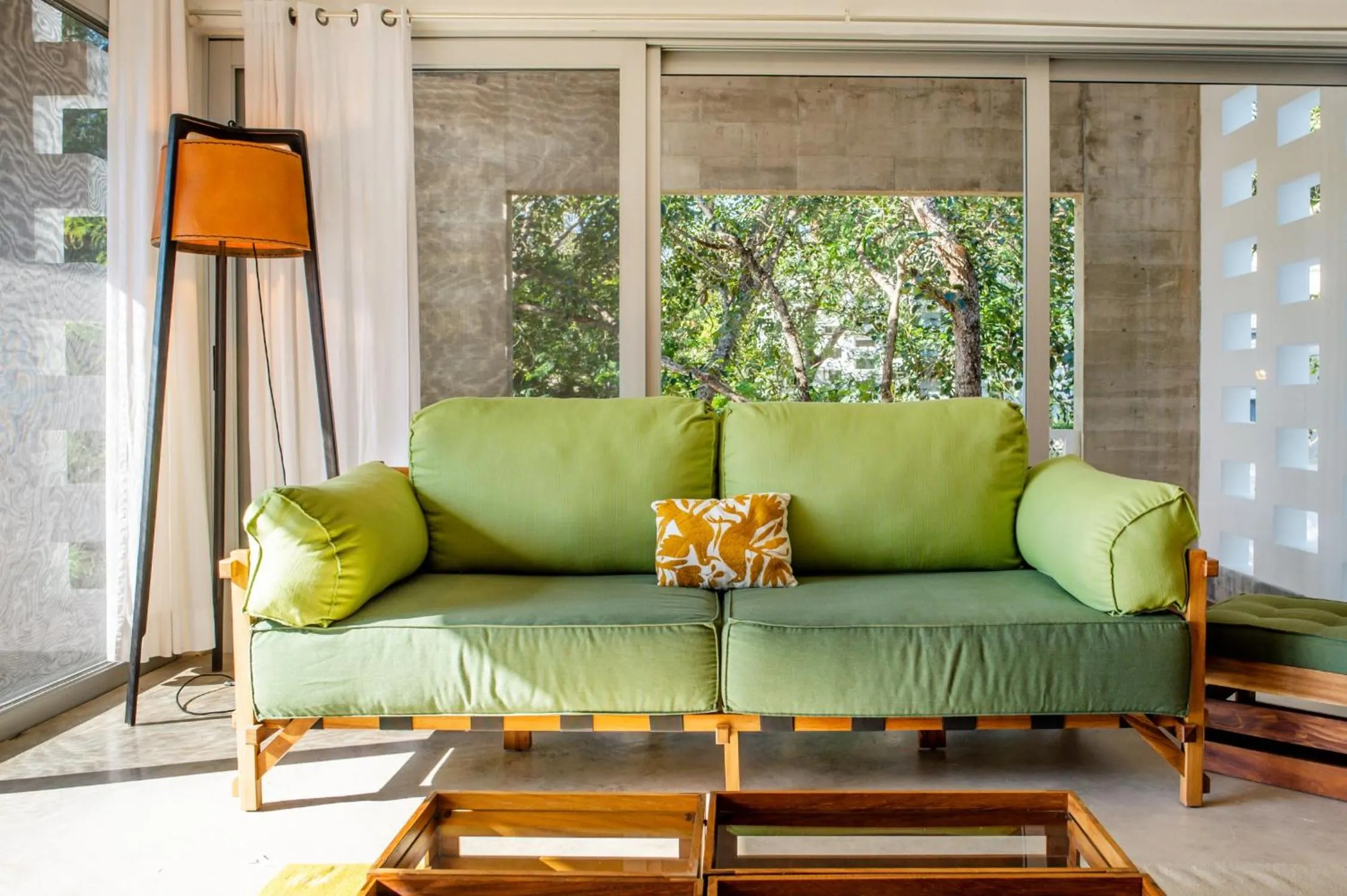 Living room in Casa de Piedra Tulum