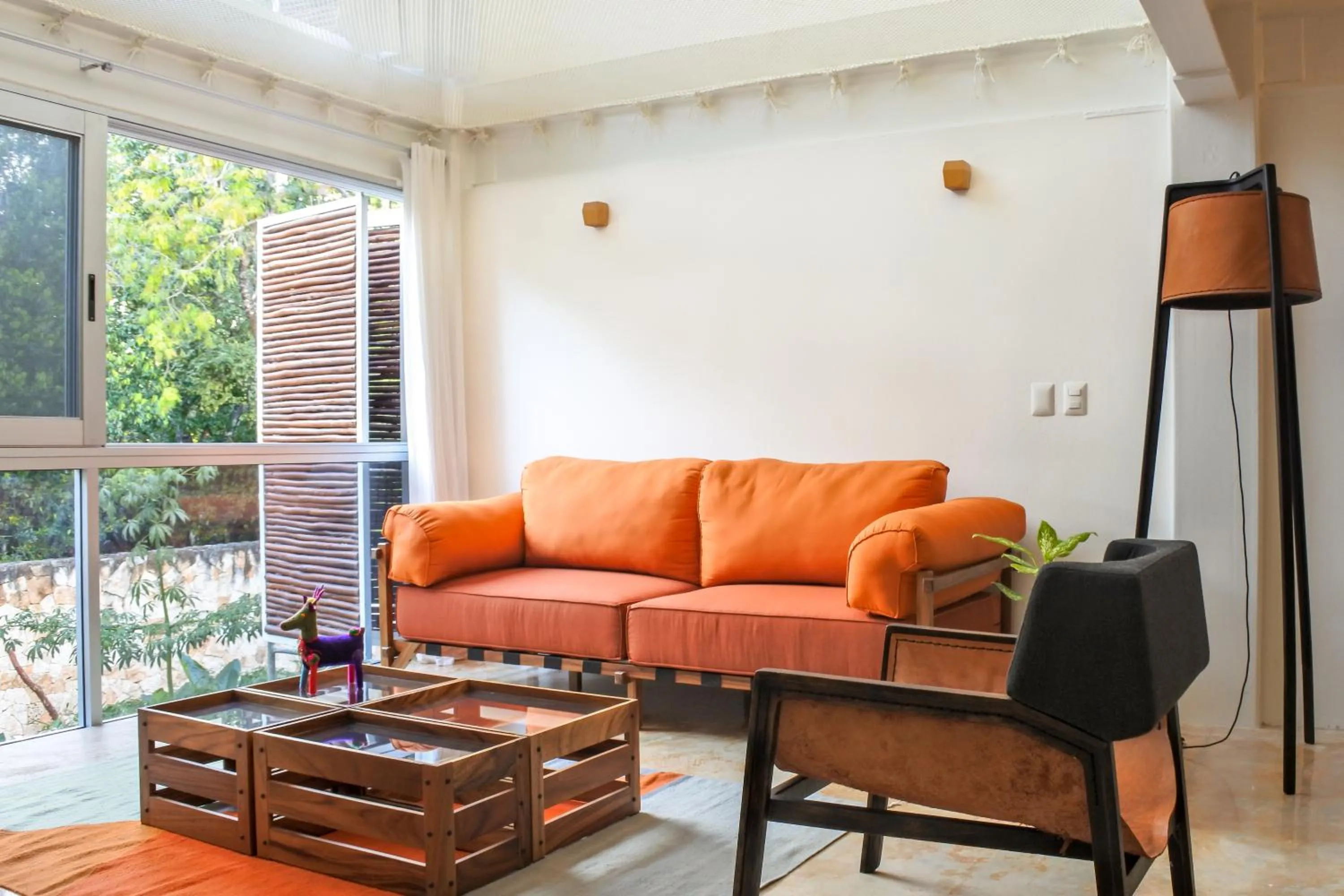 Living room in Casa de Piedra Tulum