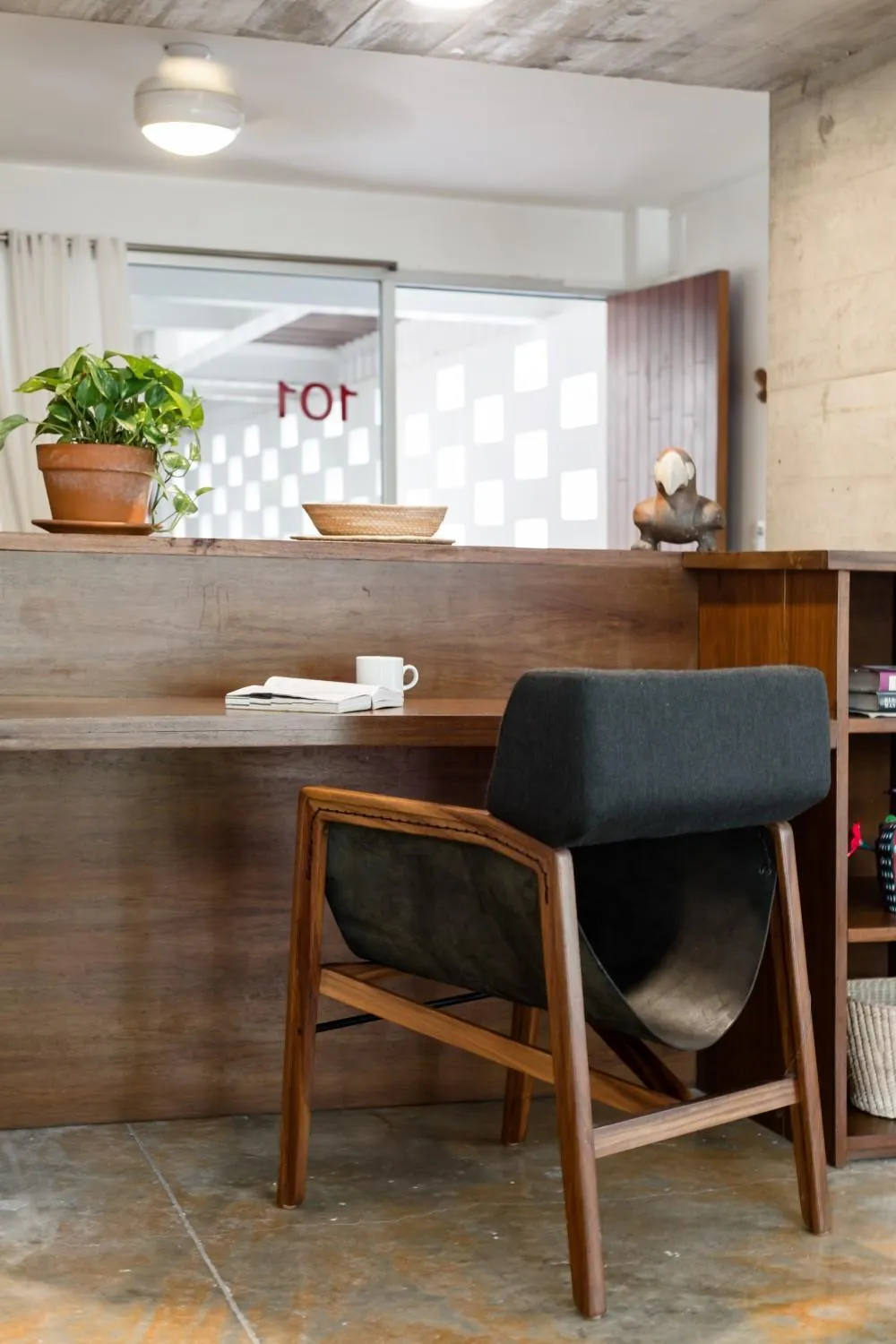 Seating area in Casa de Piedra Tulum