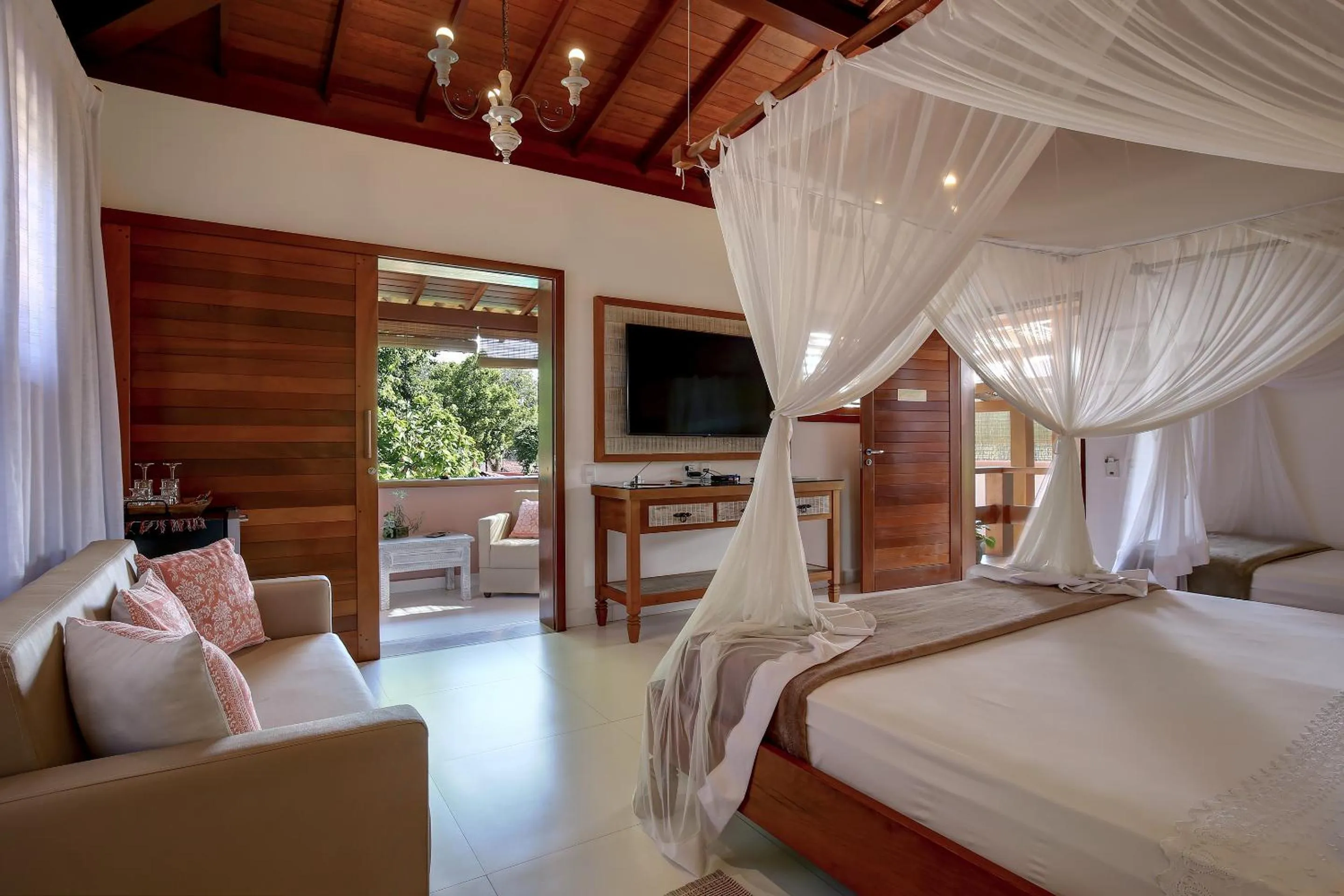 TV and multimedia, Bed in Pousada Quarto Crescente