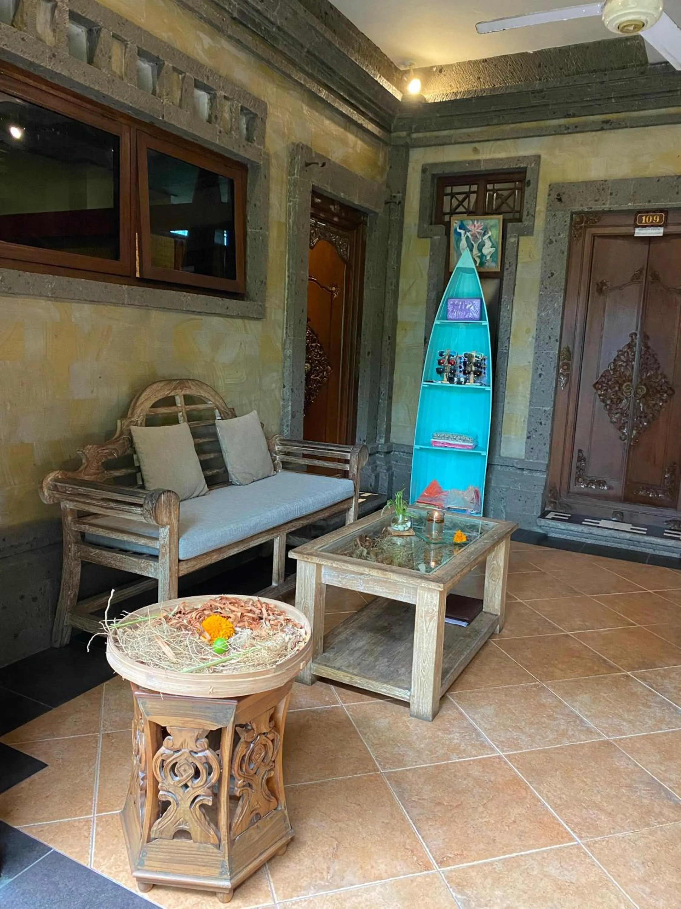 Seating area in Ubud Aura Retreat