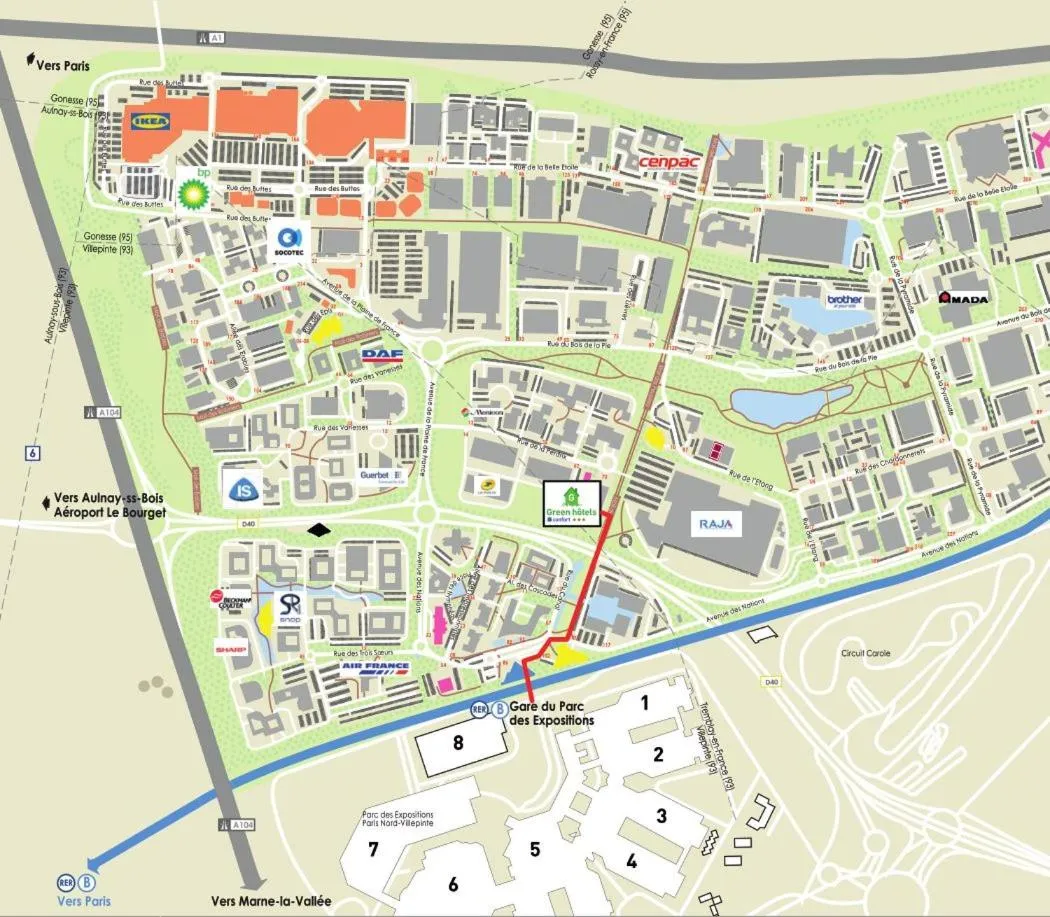 Bird's eye view in Greenhotels Roissy Parc des Expositions