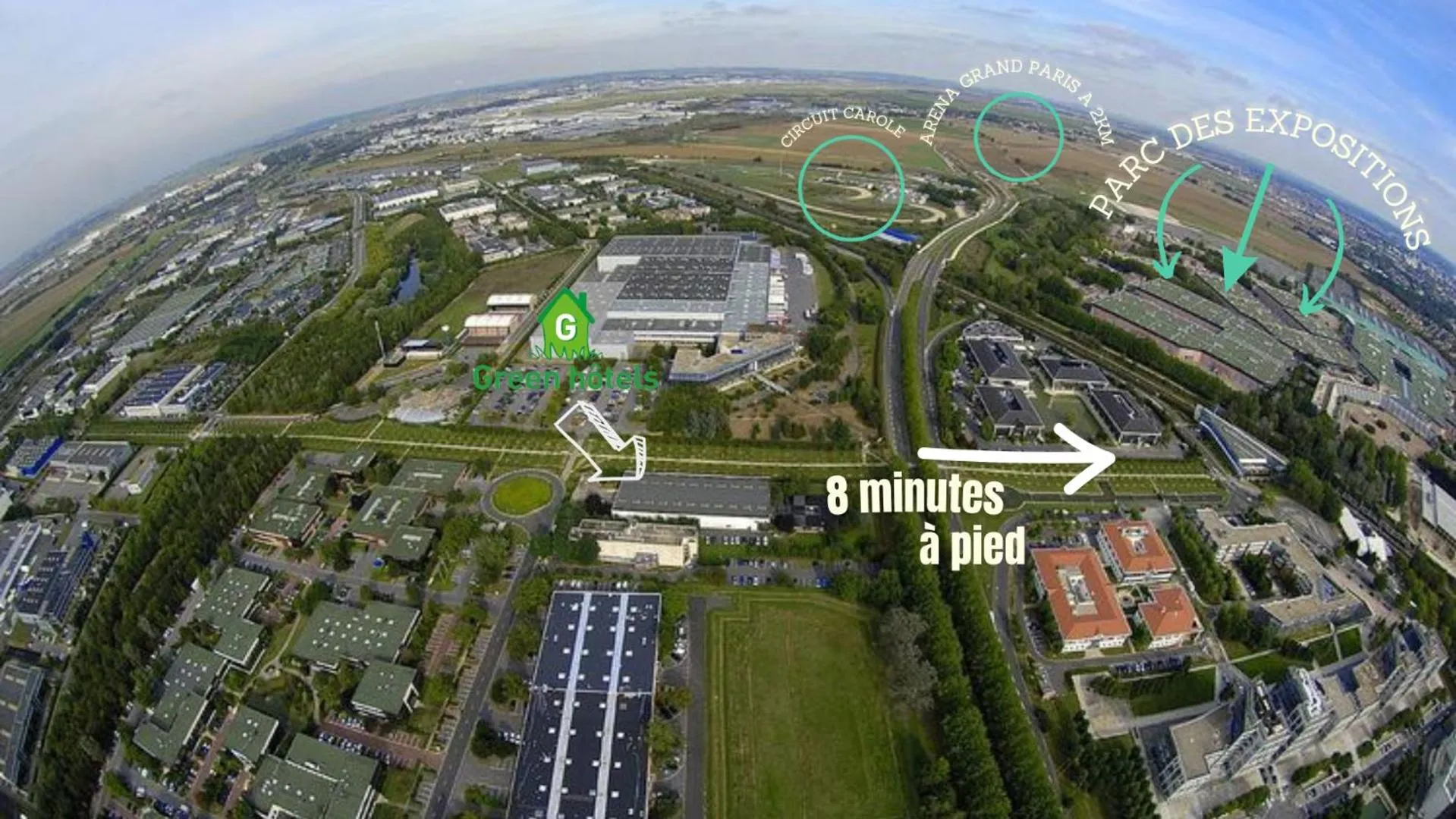 Bird's eye view in Greenhotels Roissy Parc des Expositions