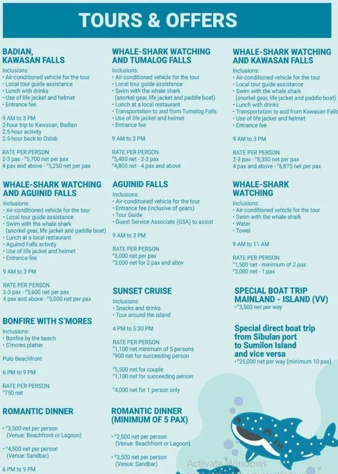 Activities in Bluewater Sumilon Island Resort