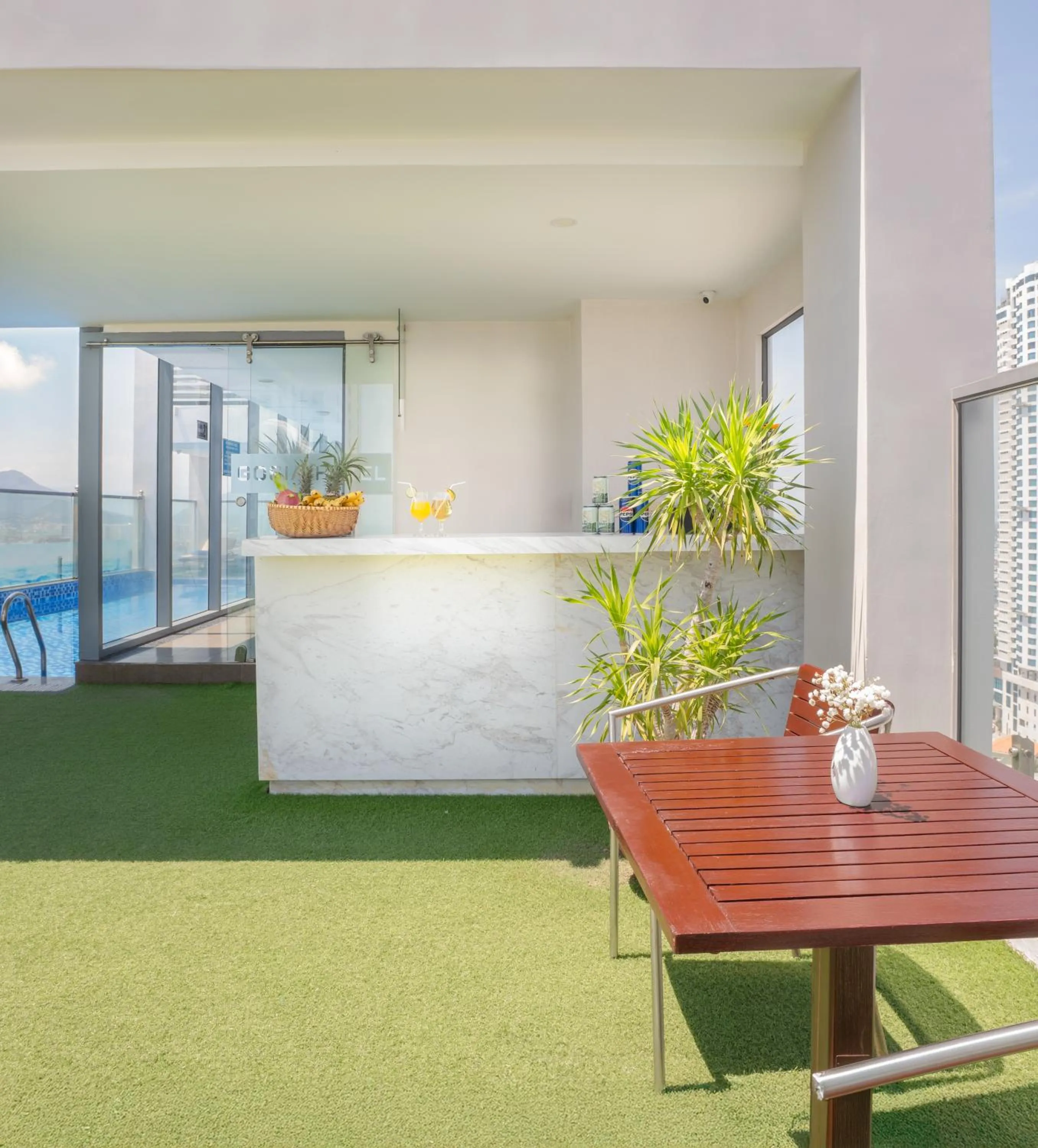 Pool view in Gosia Hotel