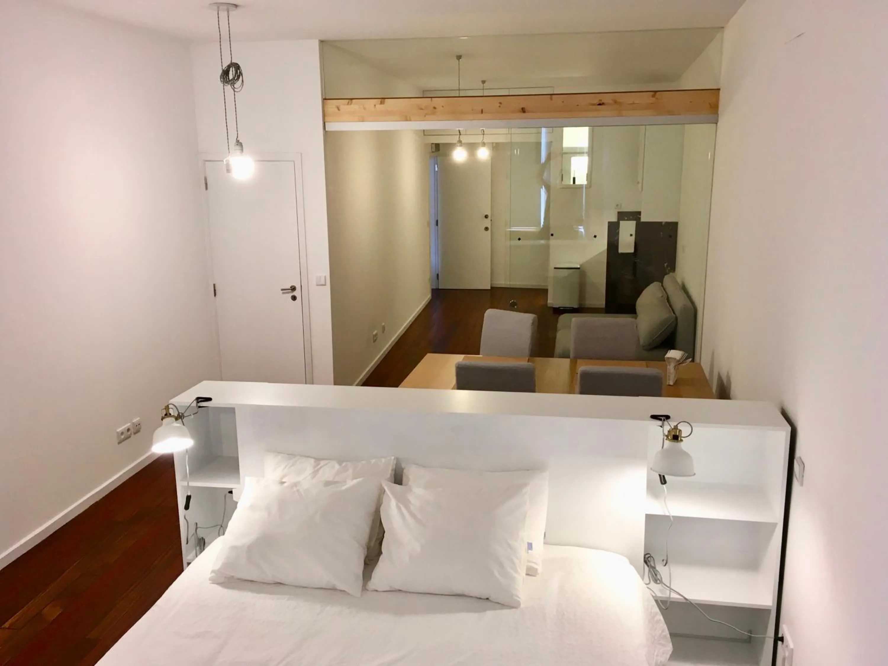 Living room, Bed in Goabio apartments 2 river view