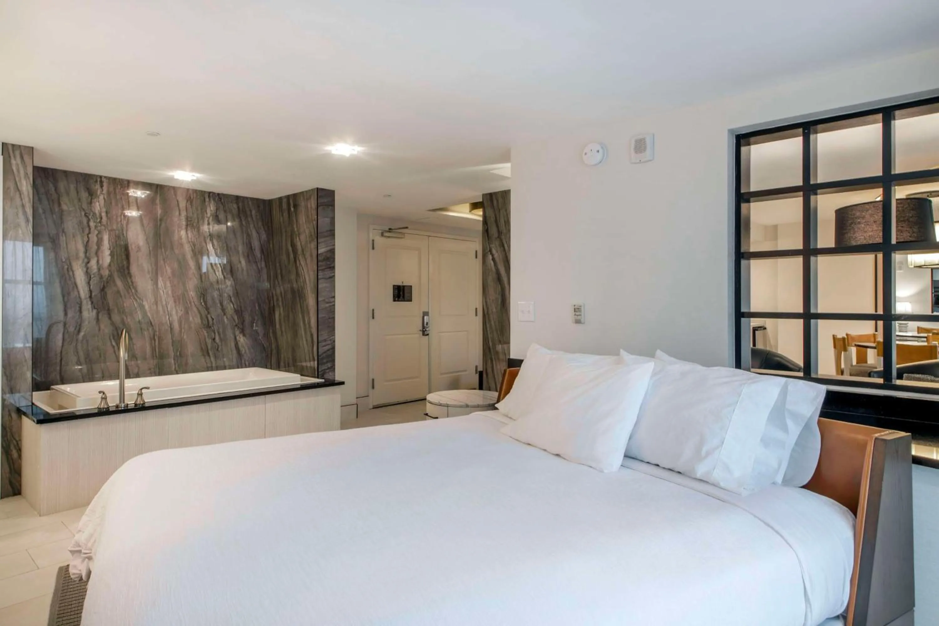 Bathroom, Bed in Embassy Suites by Hilton Raleigh Durham Airport Brier Creek