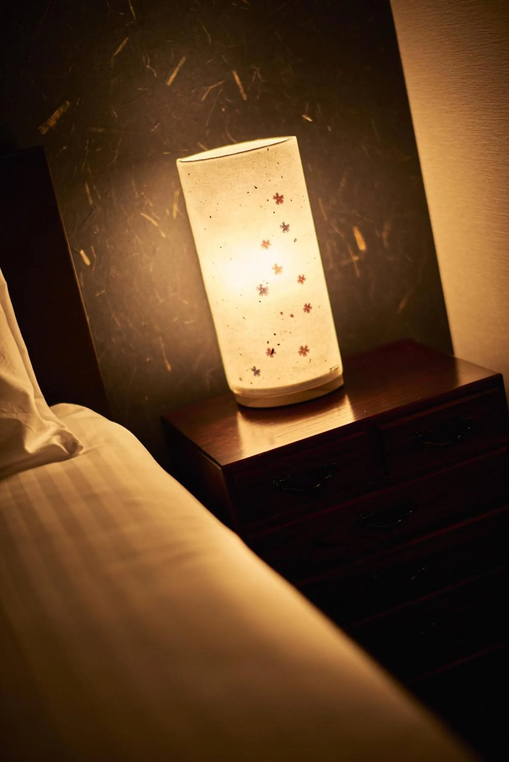 Decorative detail, Bed in Guest House Wagokoro