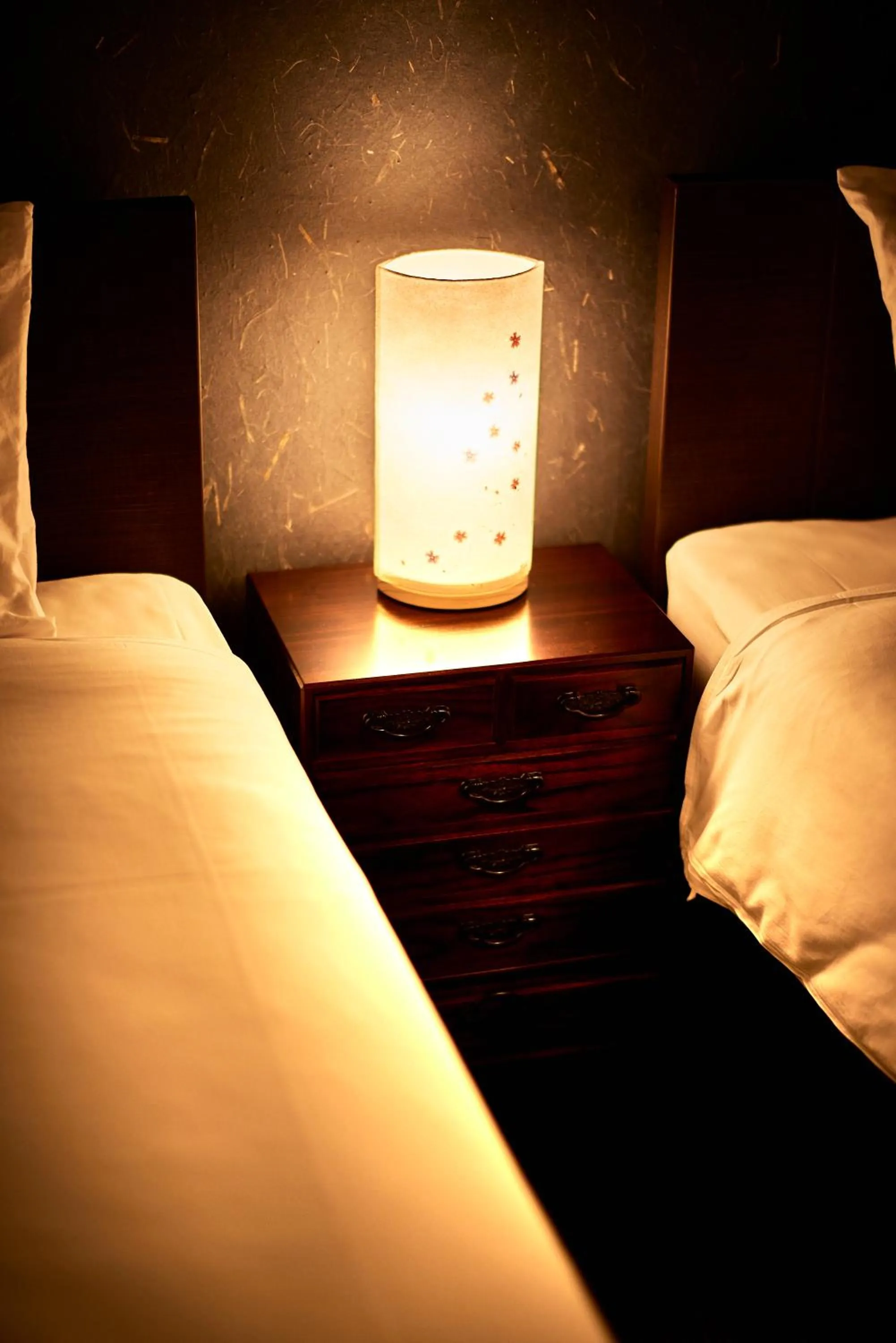 Decorative detail, Bed in Guest House Wagokoro