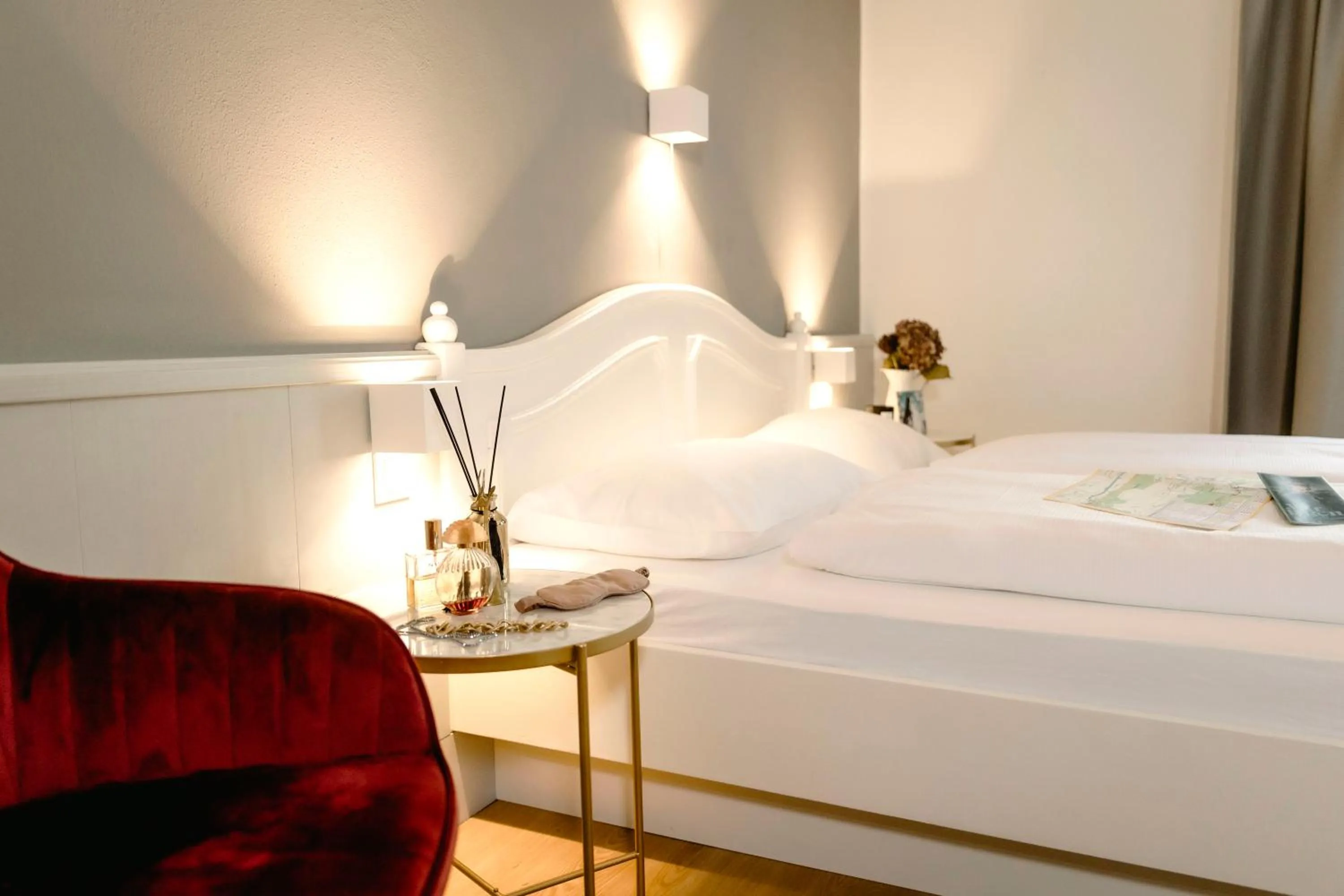 Bed in Boutiquehotel Hubertushof