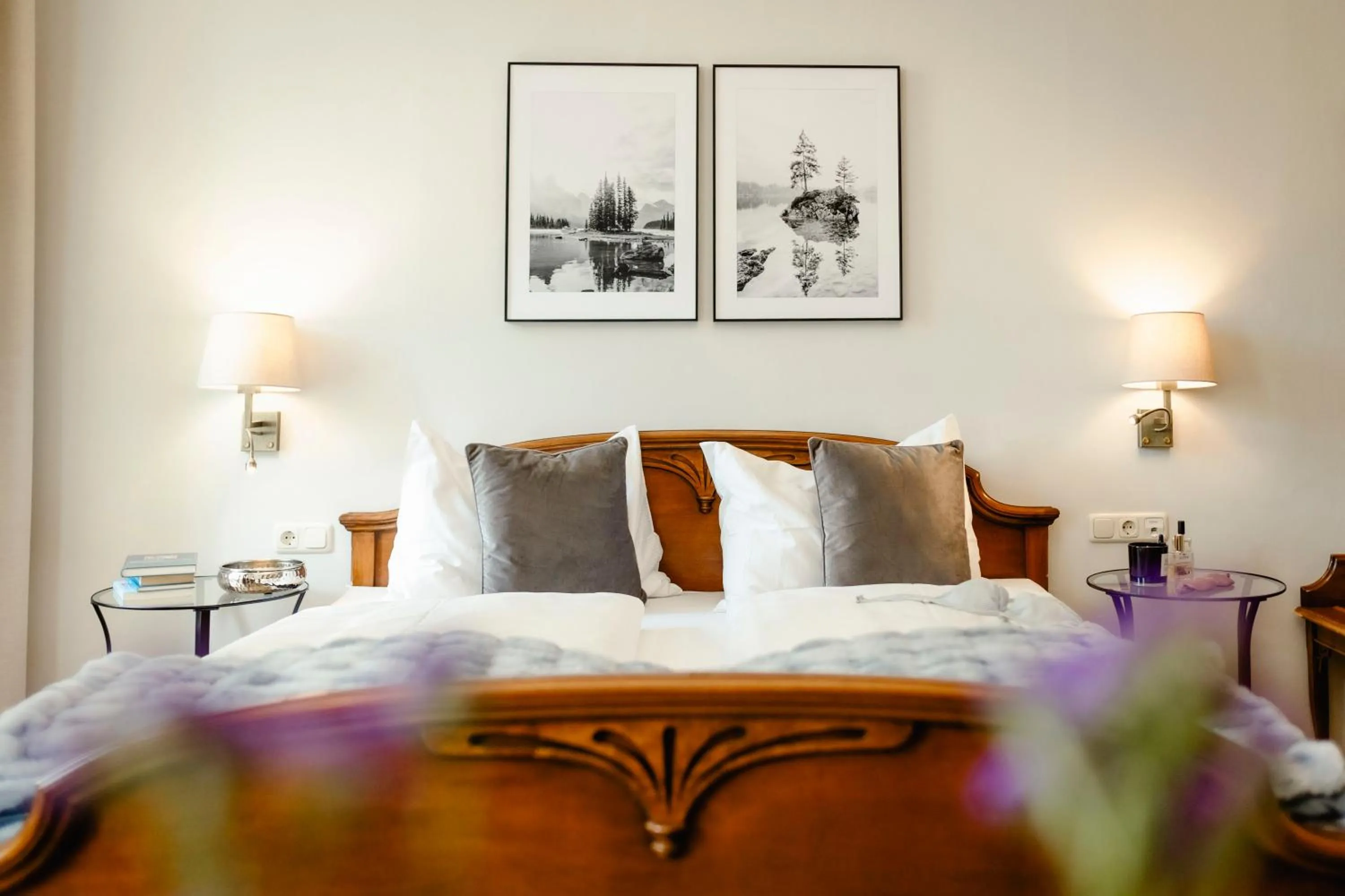 Bed in Boutiquehotel Hubertushof