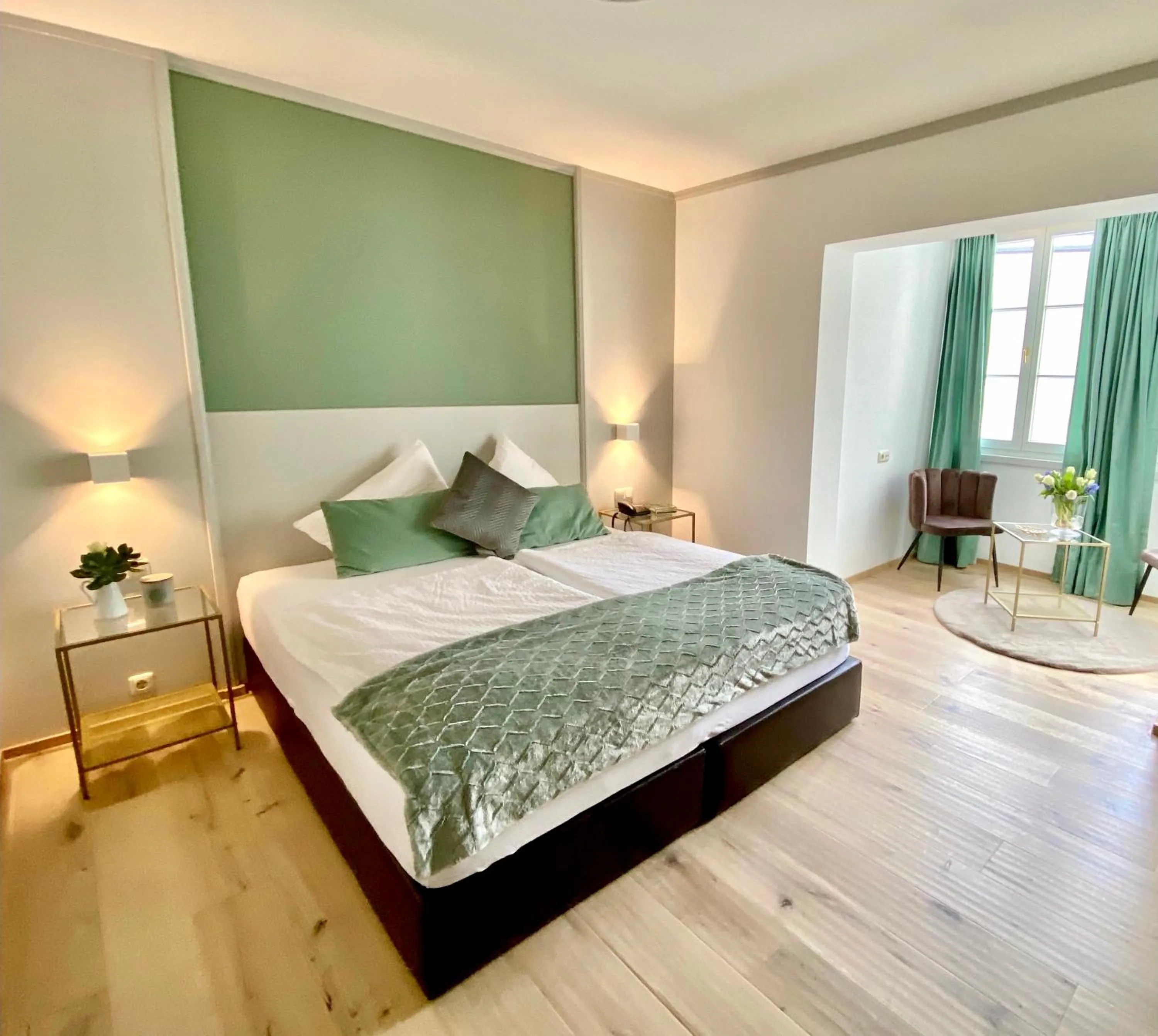 Bed in Boutiquehotel Hubertushof