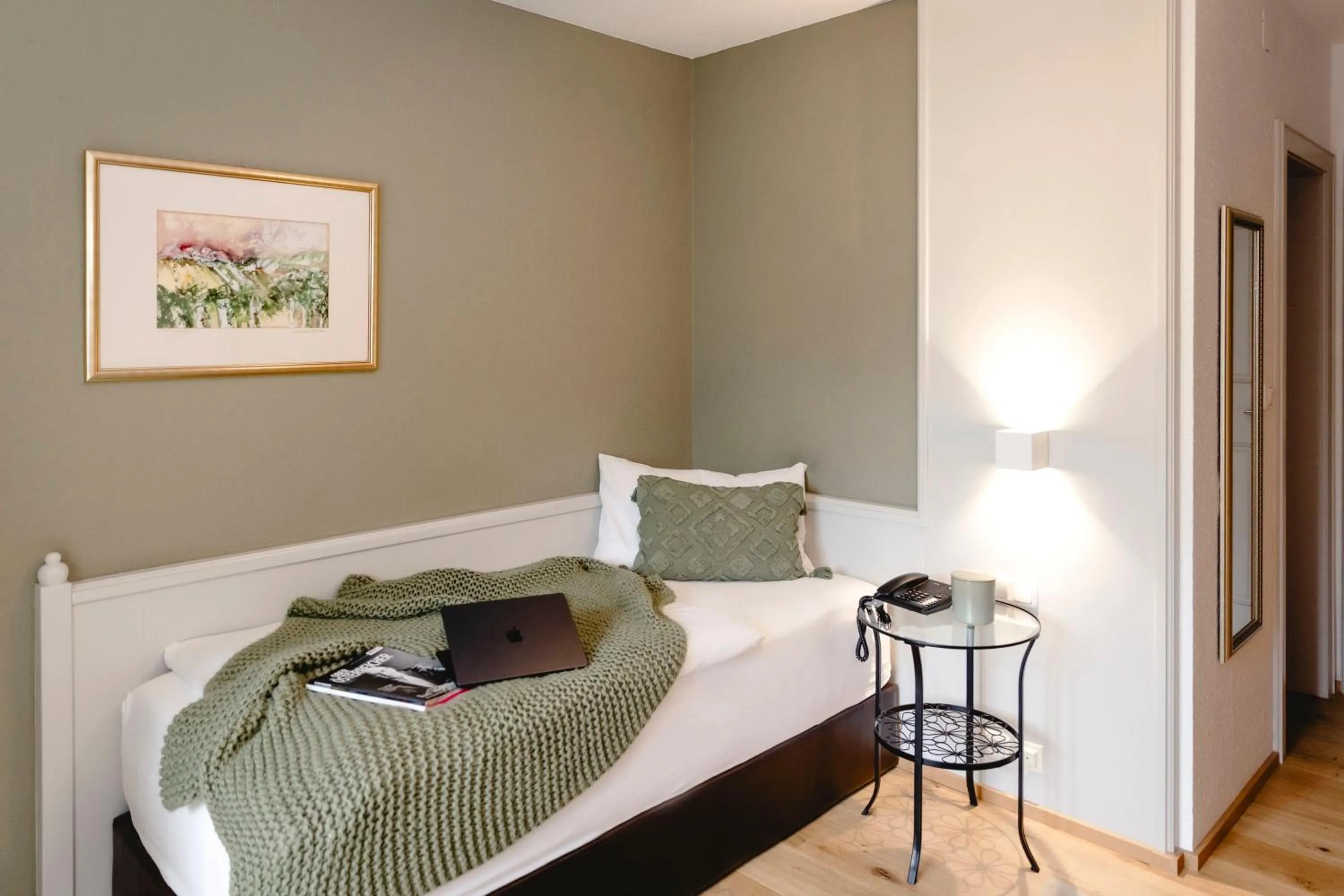 Bed in Boutiquehotel Hubertushof