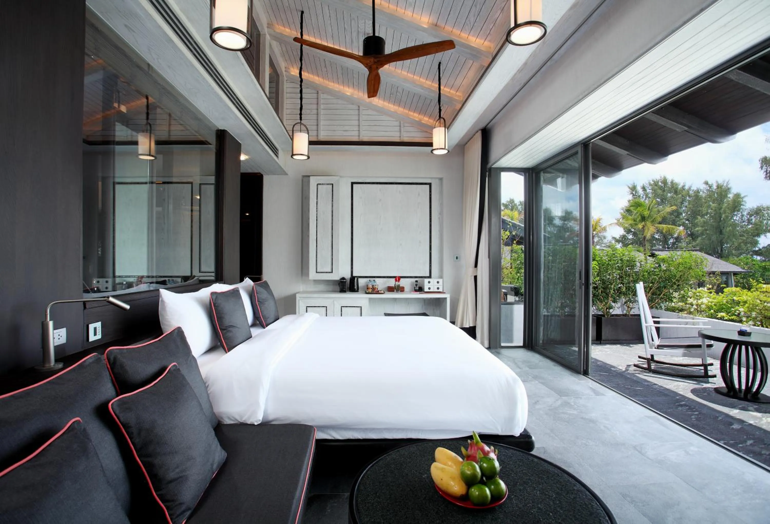 Balcony/Terrace, Bed in Baba Beach Club Natai Luxury Pool Villa Hotel by Sri panwa - SHA Plus