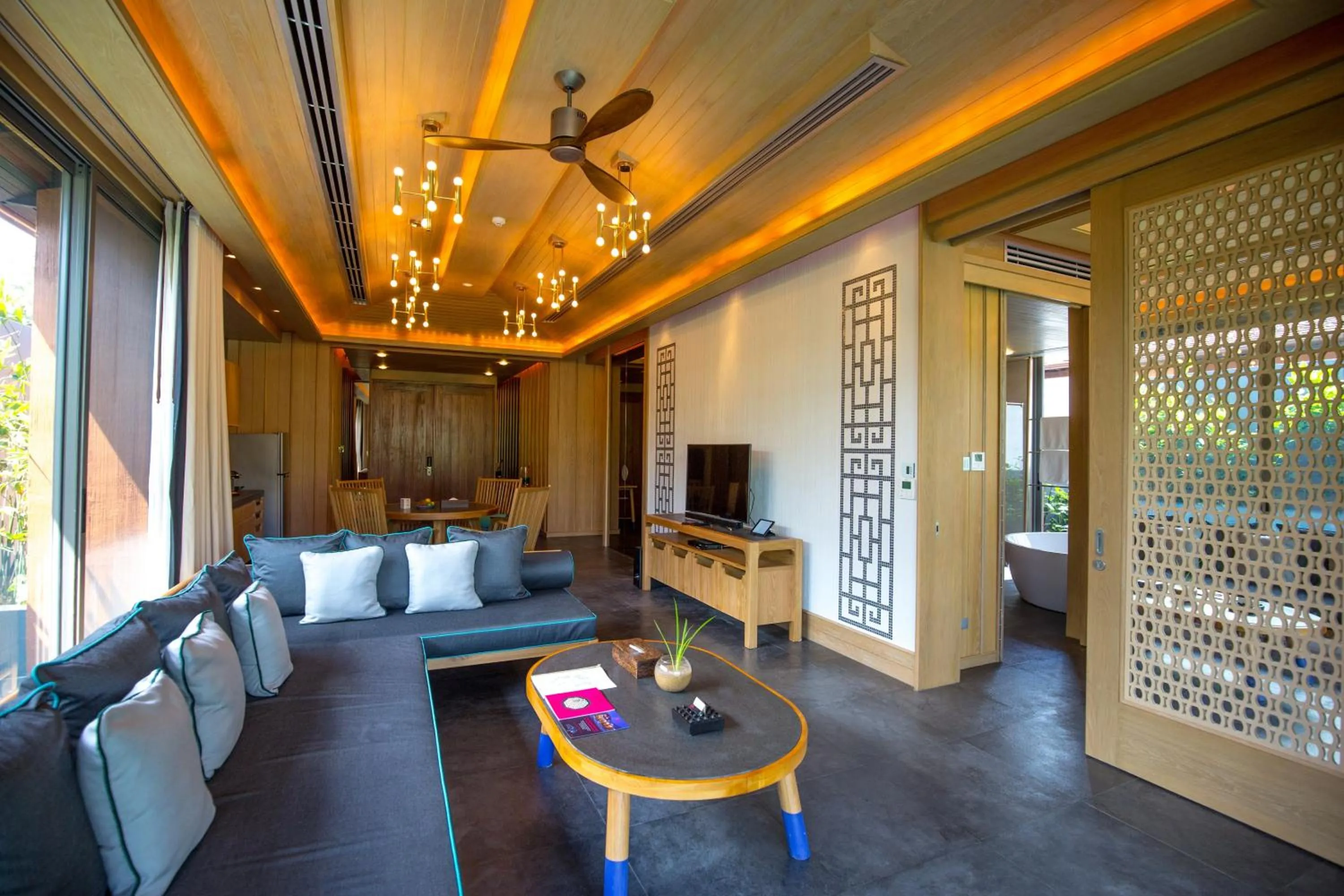 Living room in Baba Beach Club Natai Luxury Pool Villa Hotel by Sri panwa - SHA Plus