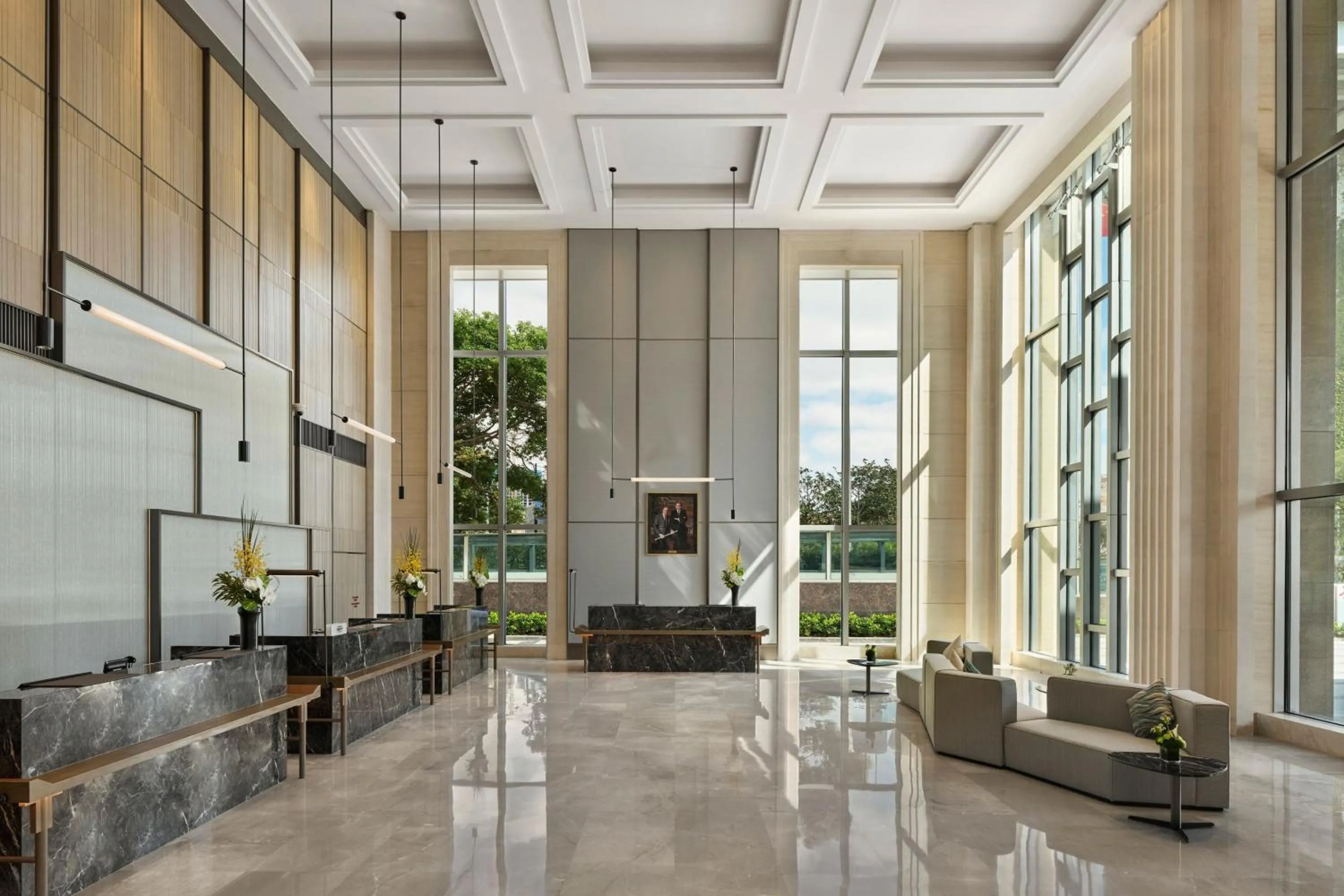 Lobby or reception in Shanghai Marriott Hotel Yangpu Riverside