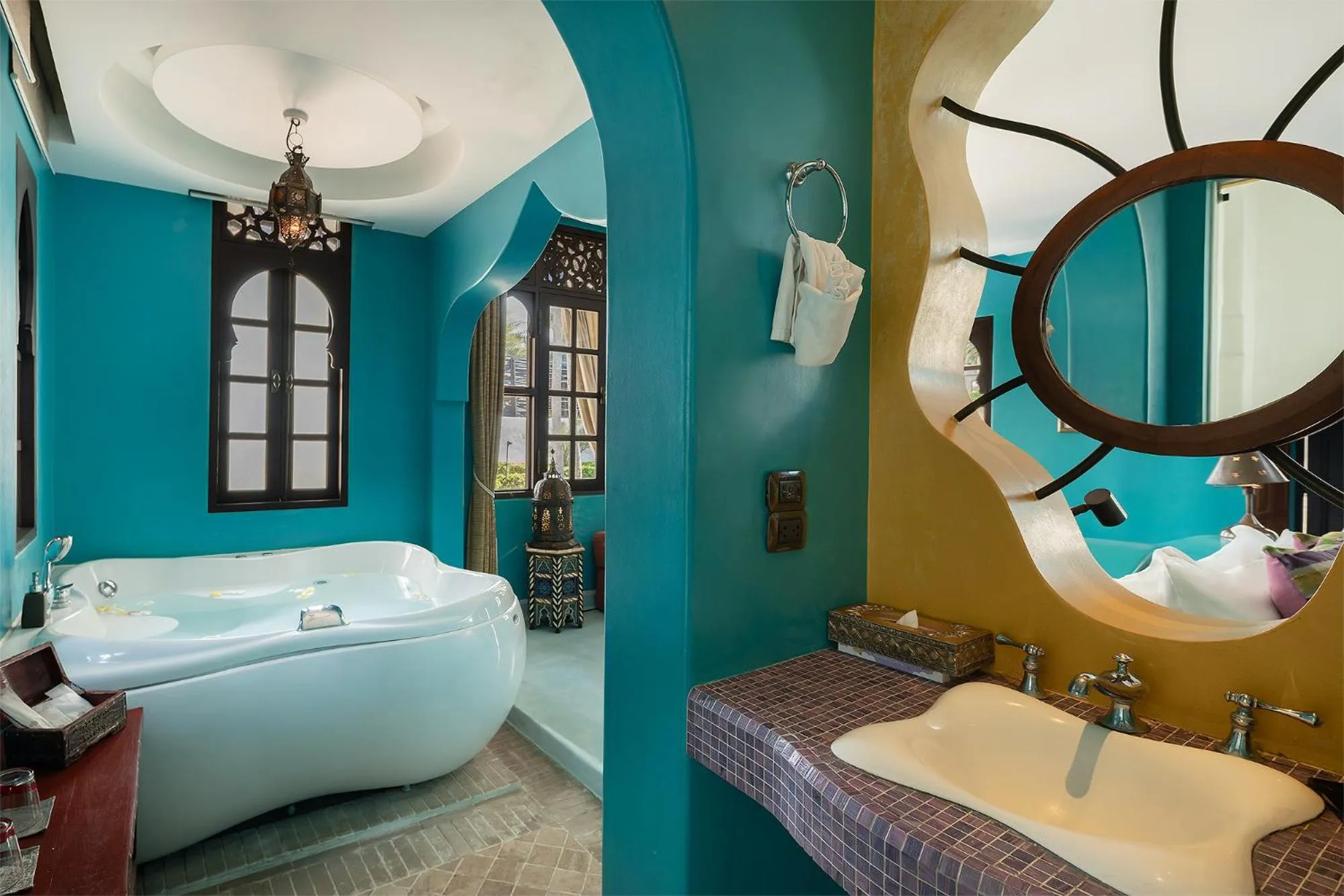 Bathroom, Bed in Villa Maroc Resort