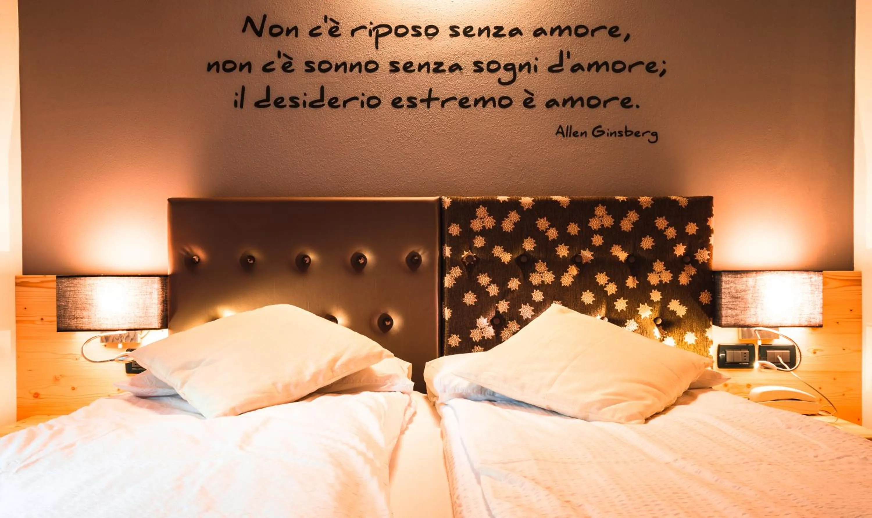 Decorative detail, Bed in Albergo Maggiorina