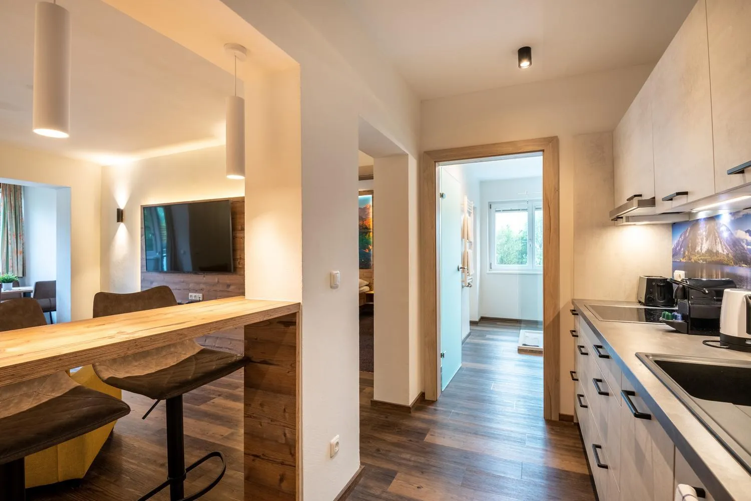 Kitchen or kitchenette in Aparthotel Tyrol