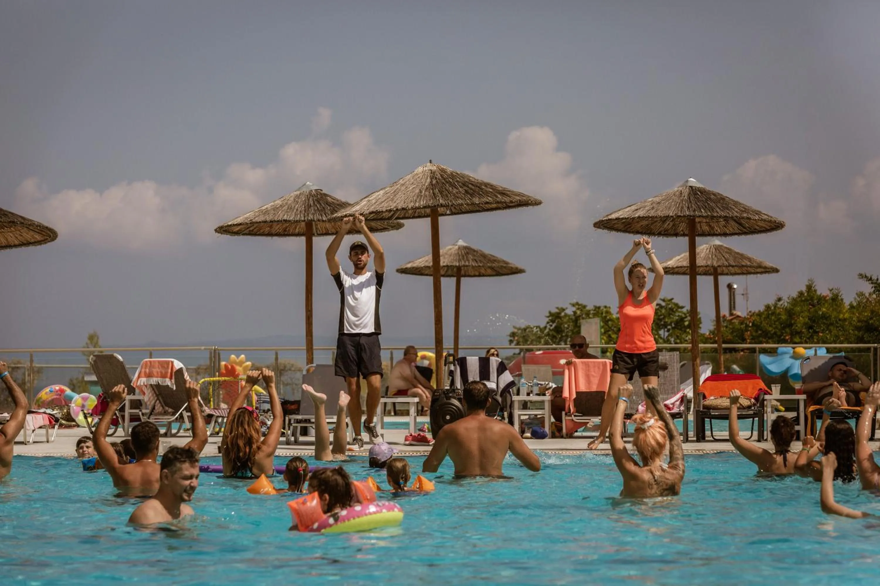 Pool view in Atrium Hotel