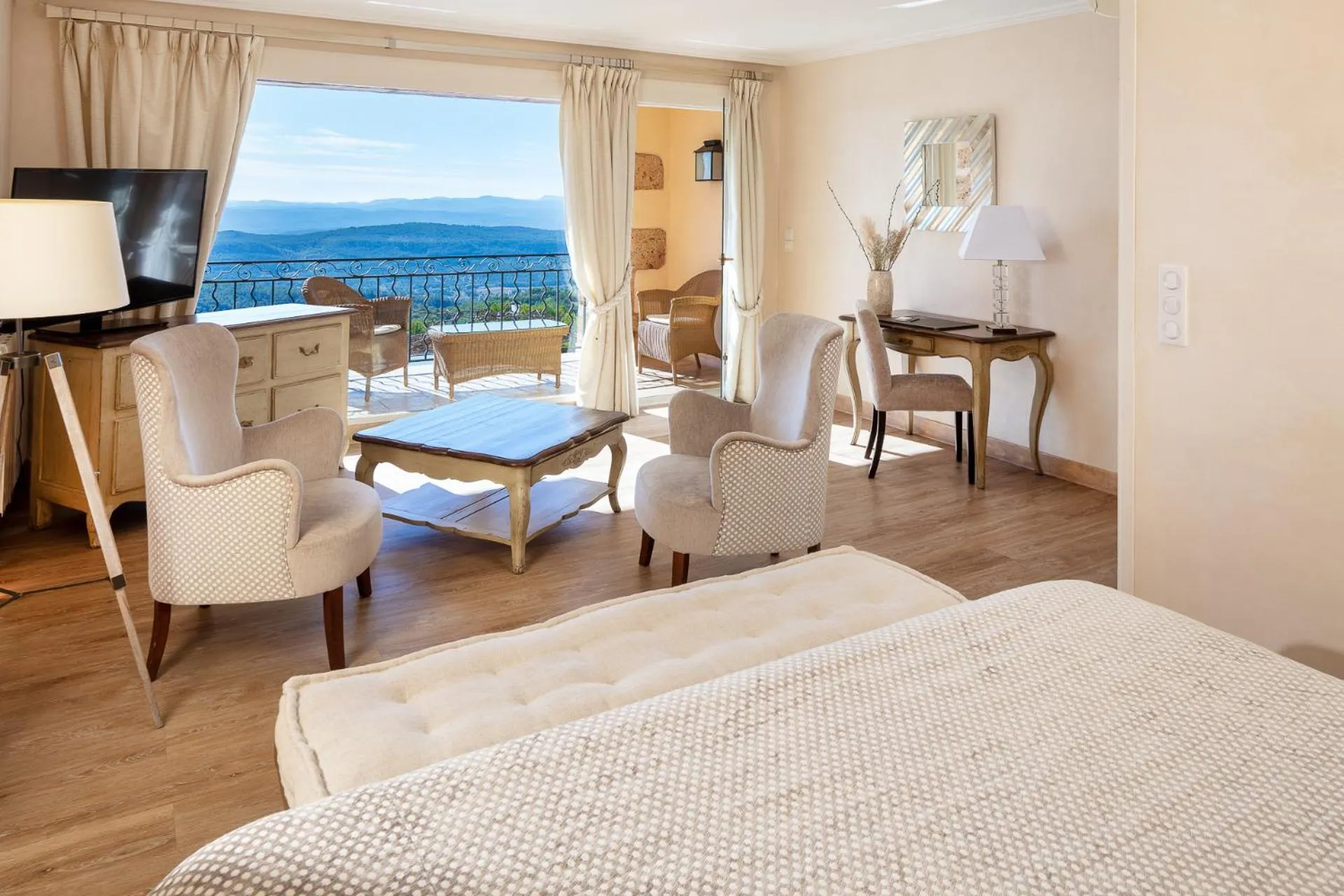 View (from property/room), Bed in La Bastide De Tourtour Hotel & Spa