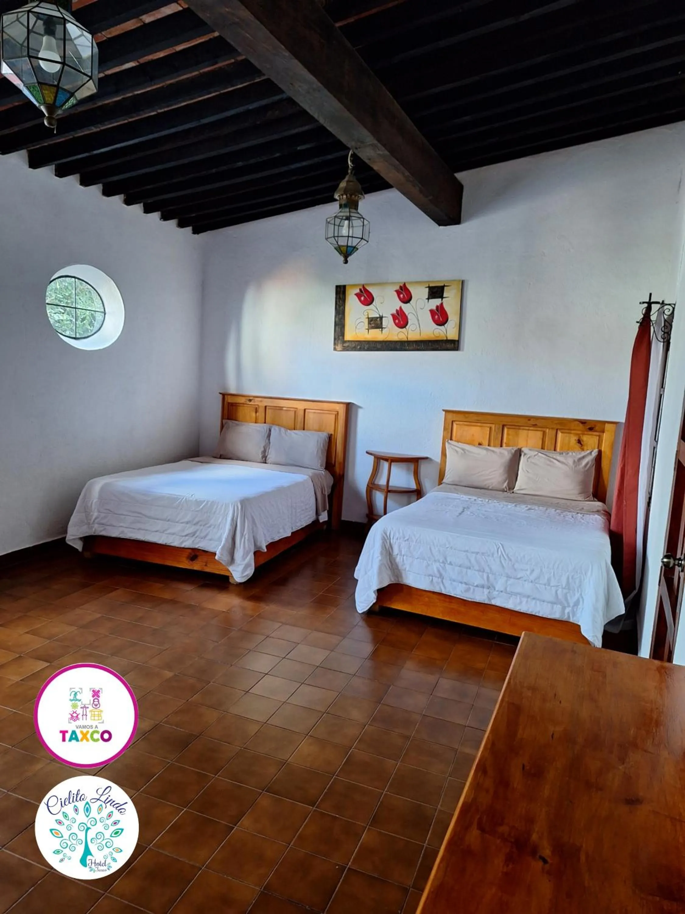 Bed in Hotel Cielito Lindo, Taxco