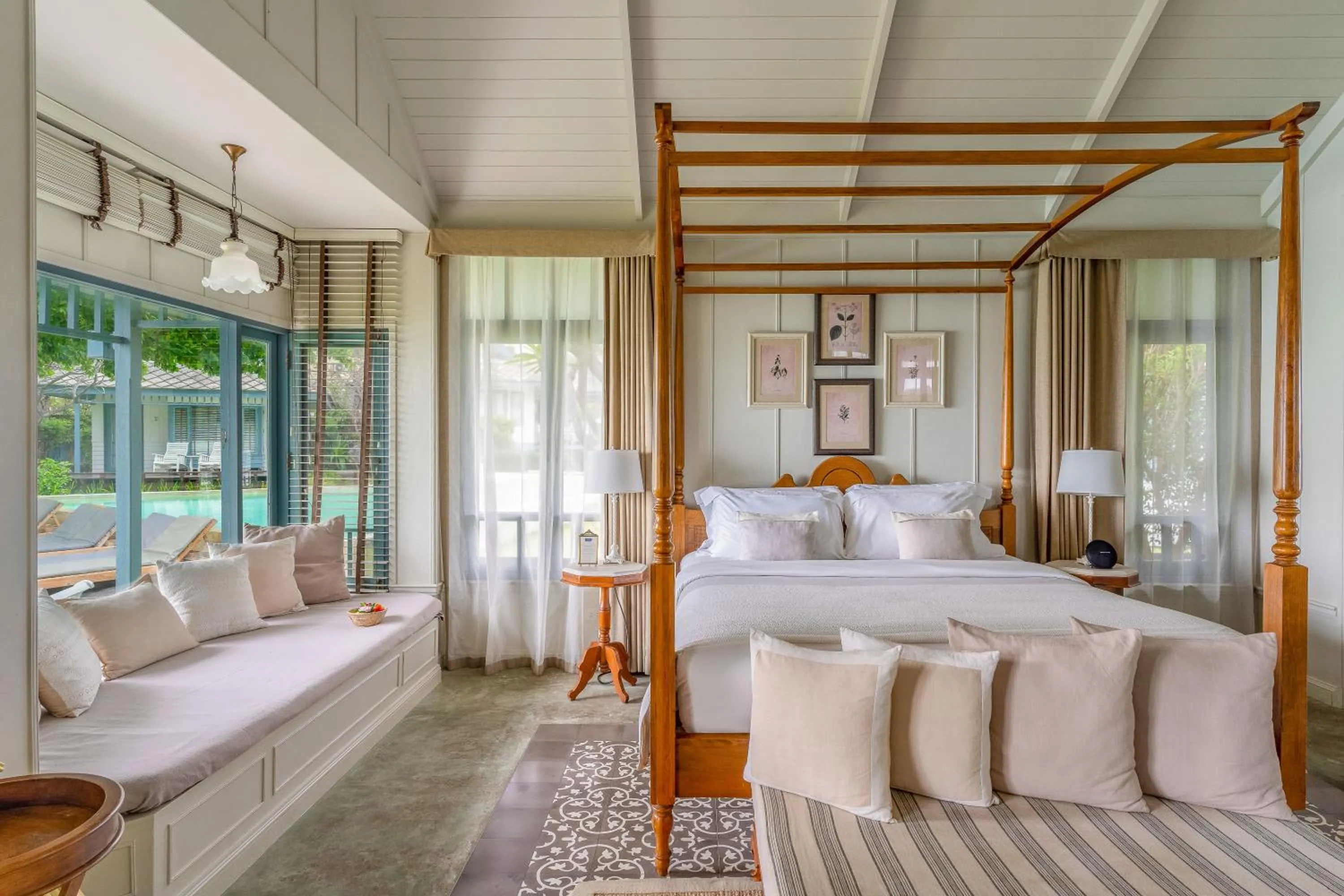 Bed in Devasom Hua Hin Resort