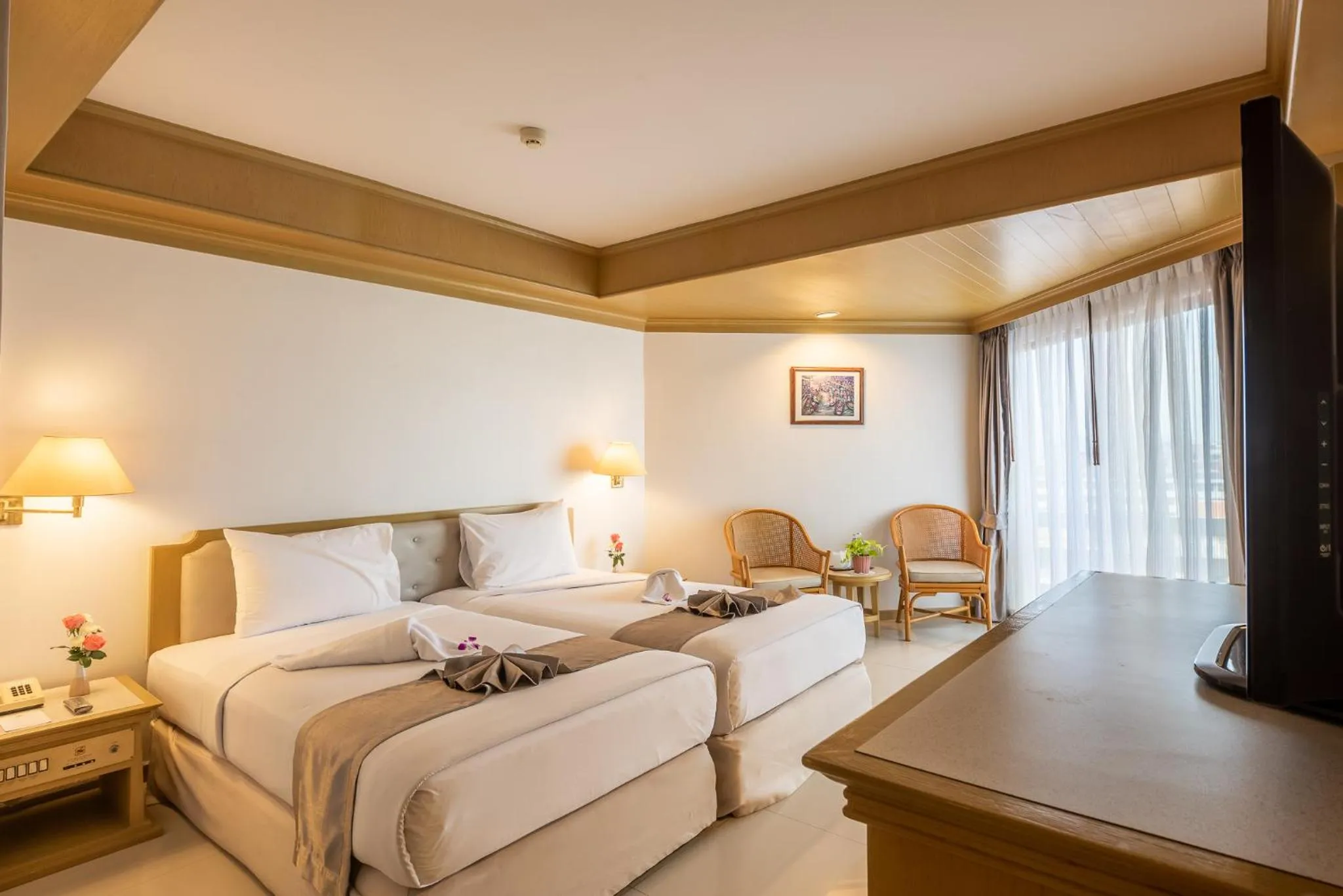 Bed in City Beach Resort