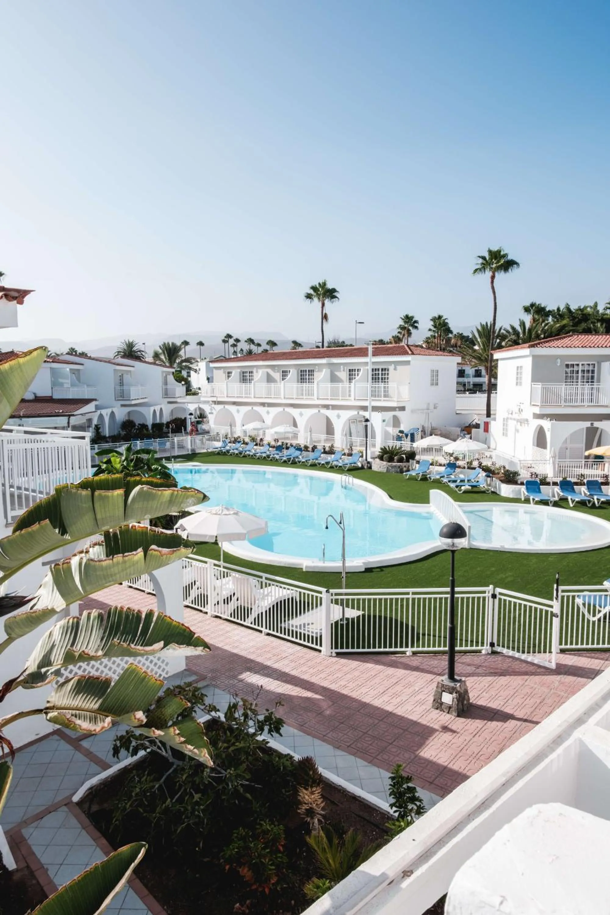 Pool view in Bungalows Parque Nogal