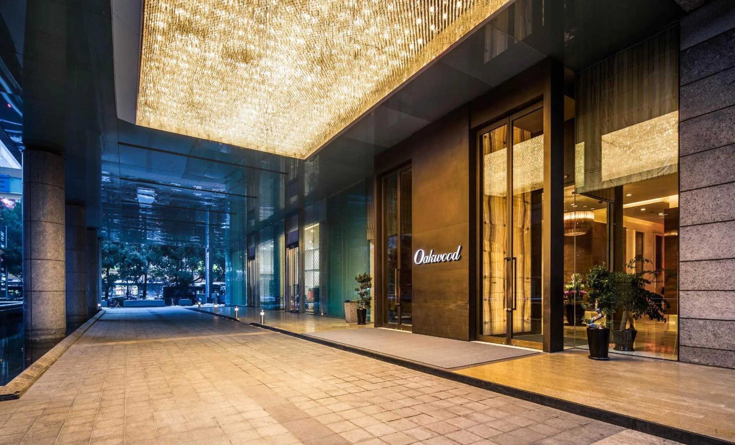 Facade/entrance in Oakwood Residence Hangzhou