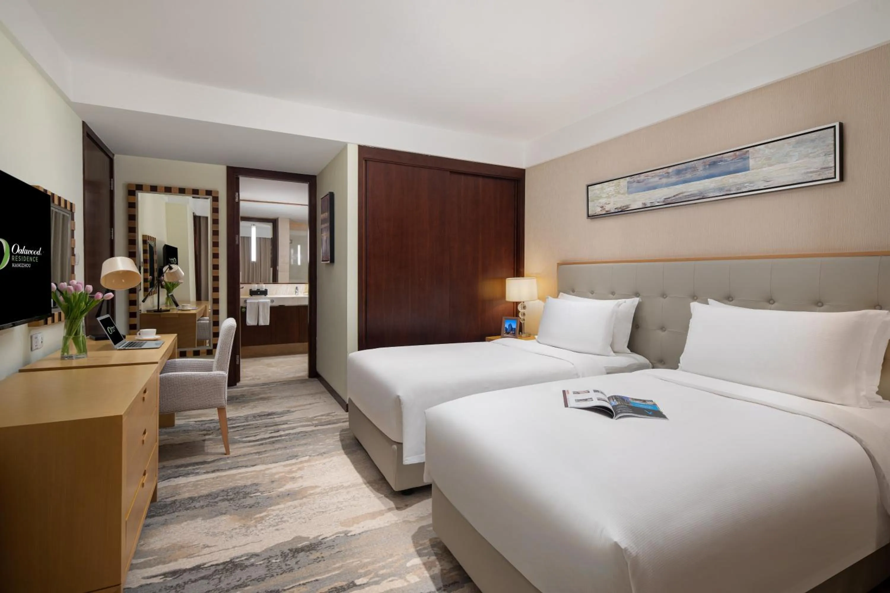 Bedroom, Bed in Oakwood Residence Hangzhou