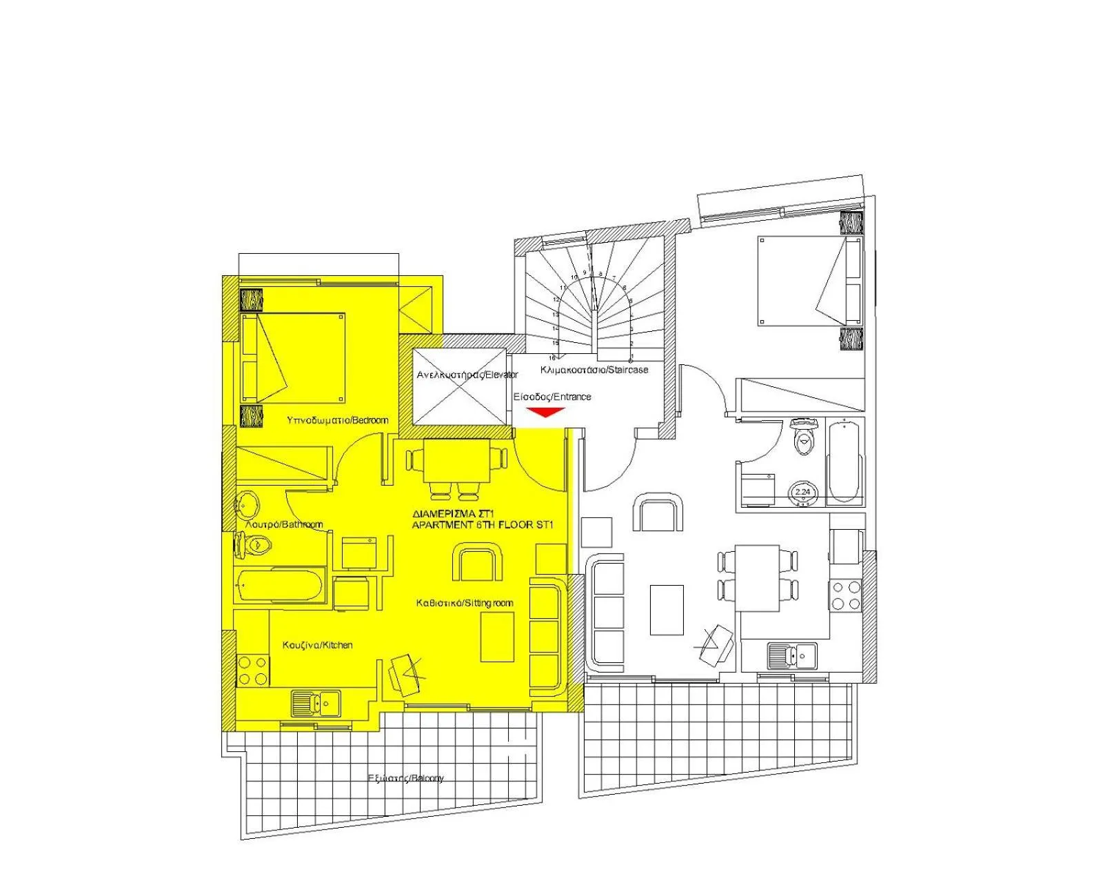 Floor plan in Elvita Apartments 2