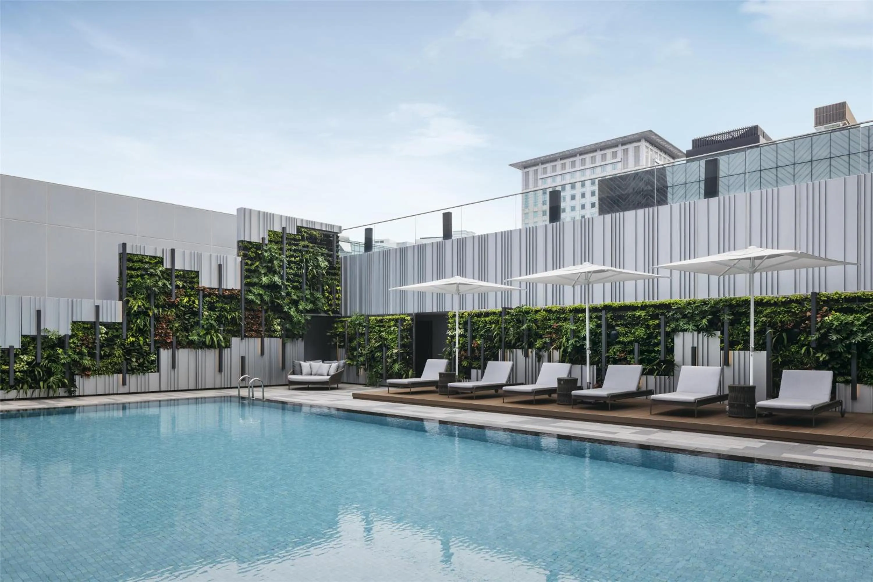 Pool view in Hilton Singapore Orchard