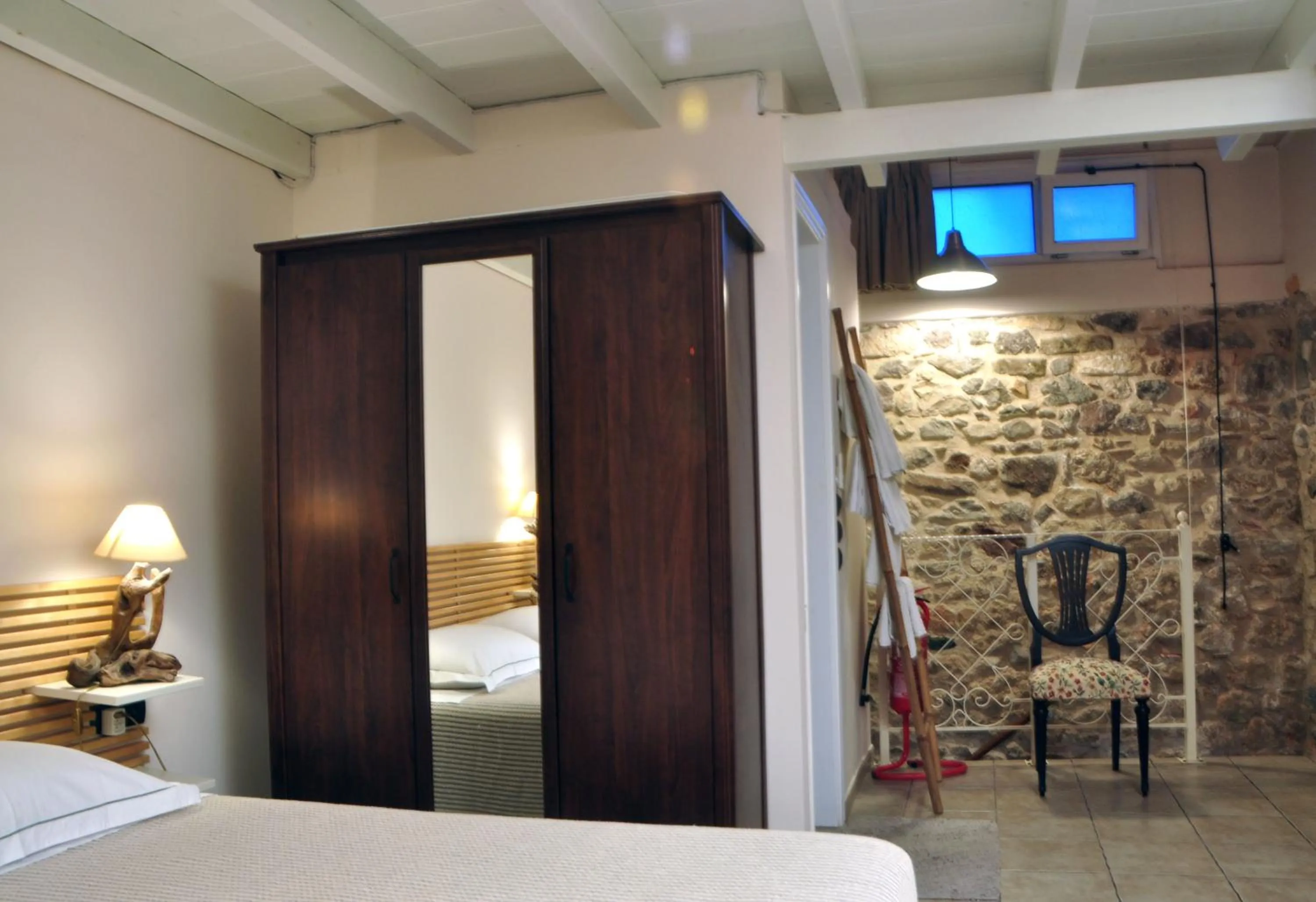 Bed in Limni Stone Apartments