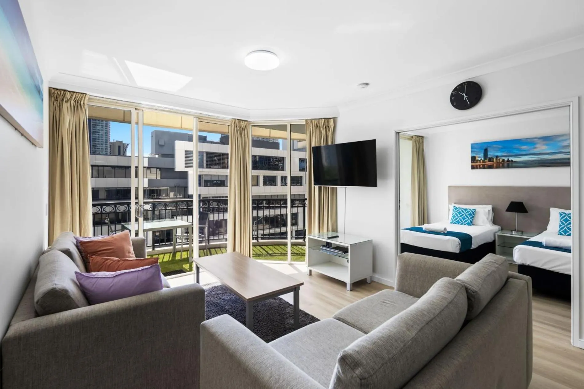 Living room, Bed in Chevron Renaissance - Private Apartments - Hosted by Coastal Letting Co.