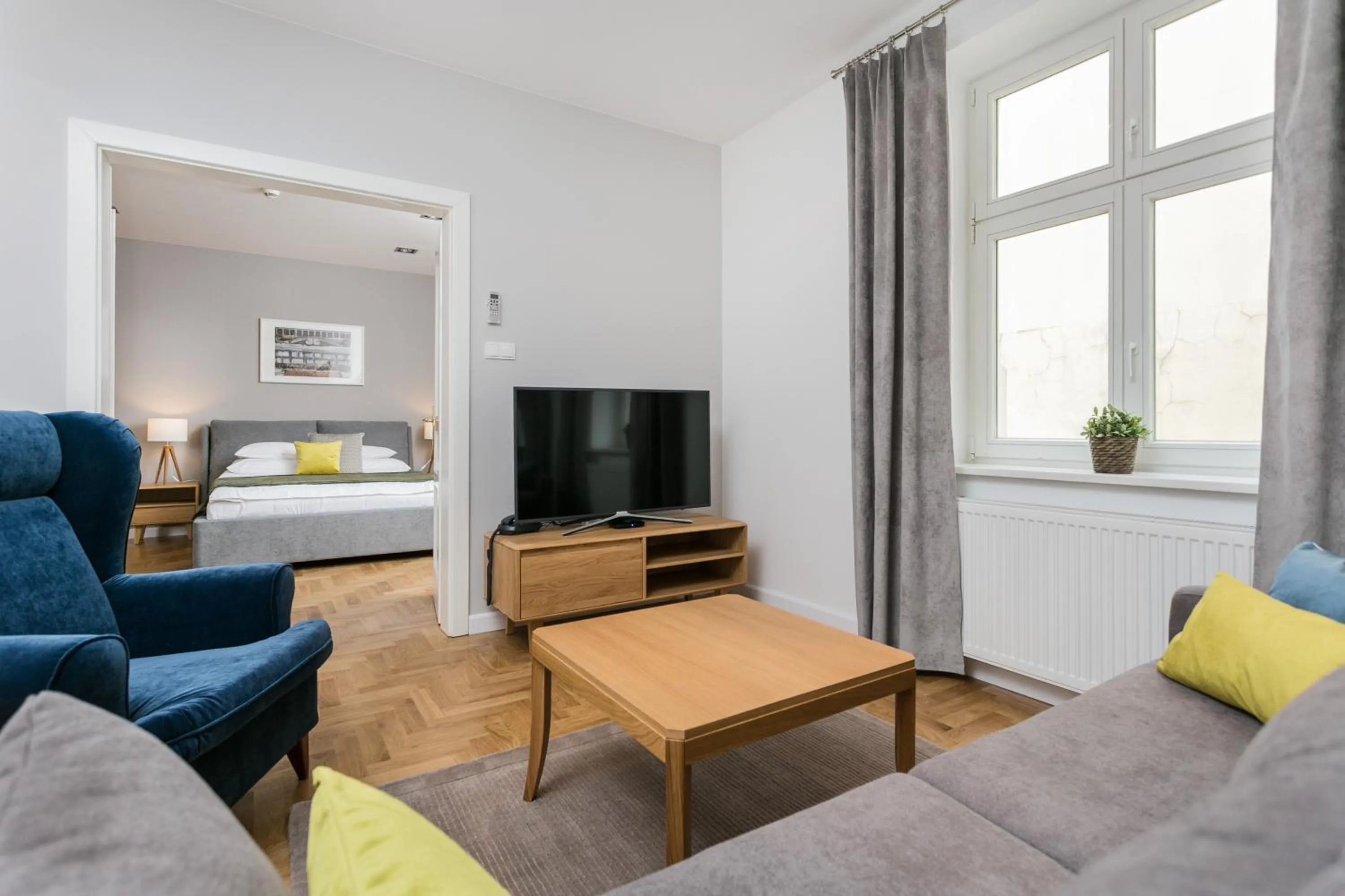 Living room, Bed in Venetian House Market Square Aparthotel