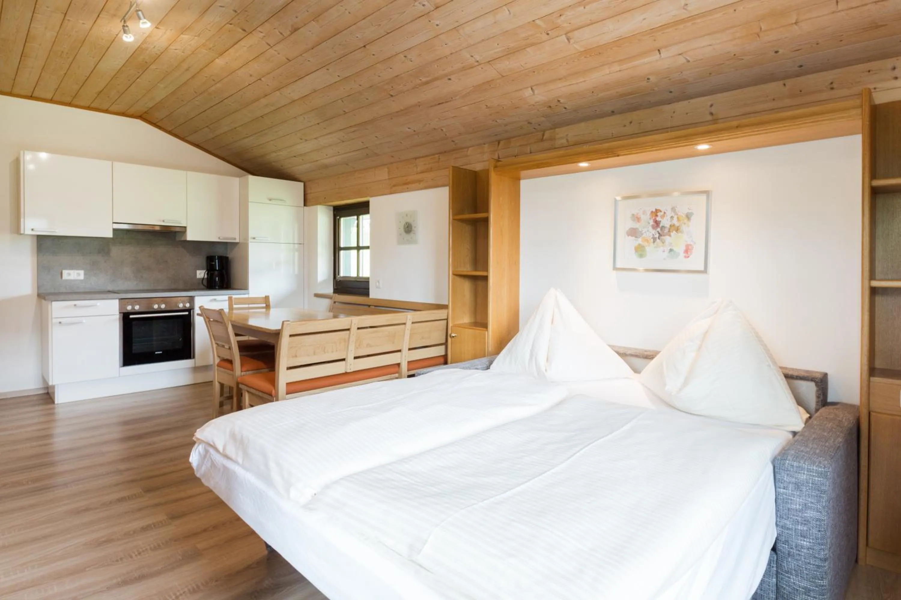 Kitchen or kitchenette, Bed in Appartements Tannenhof