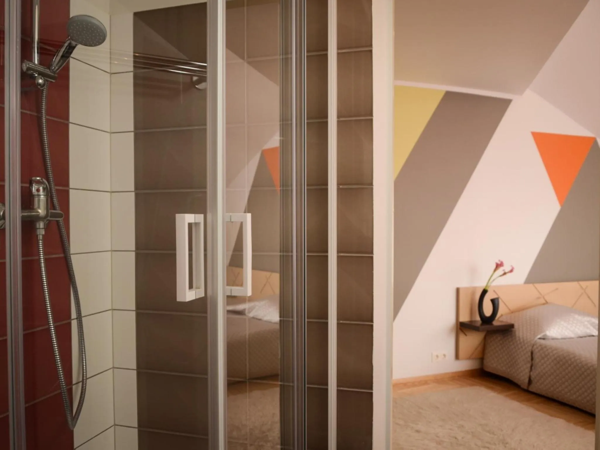 Bathroom, Bed in Mans Nams - self check in hotel