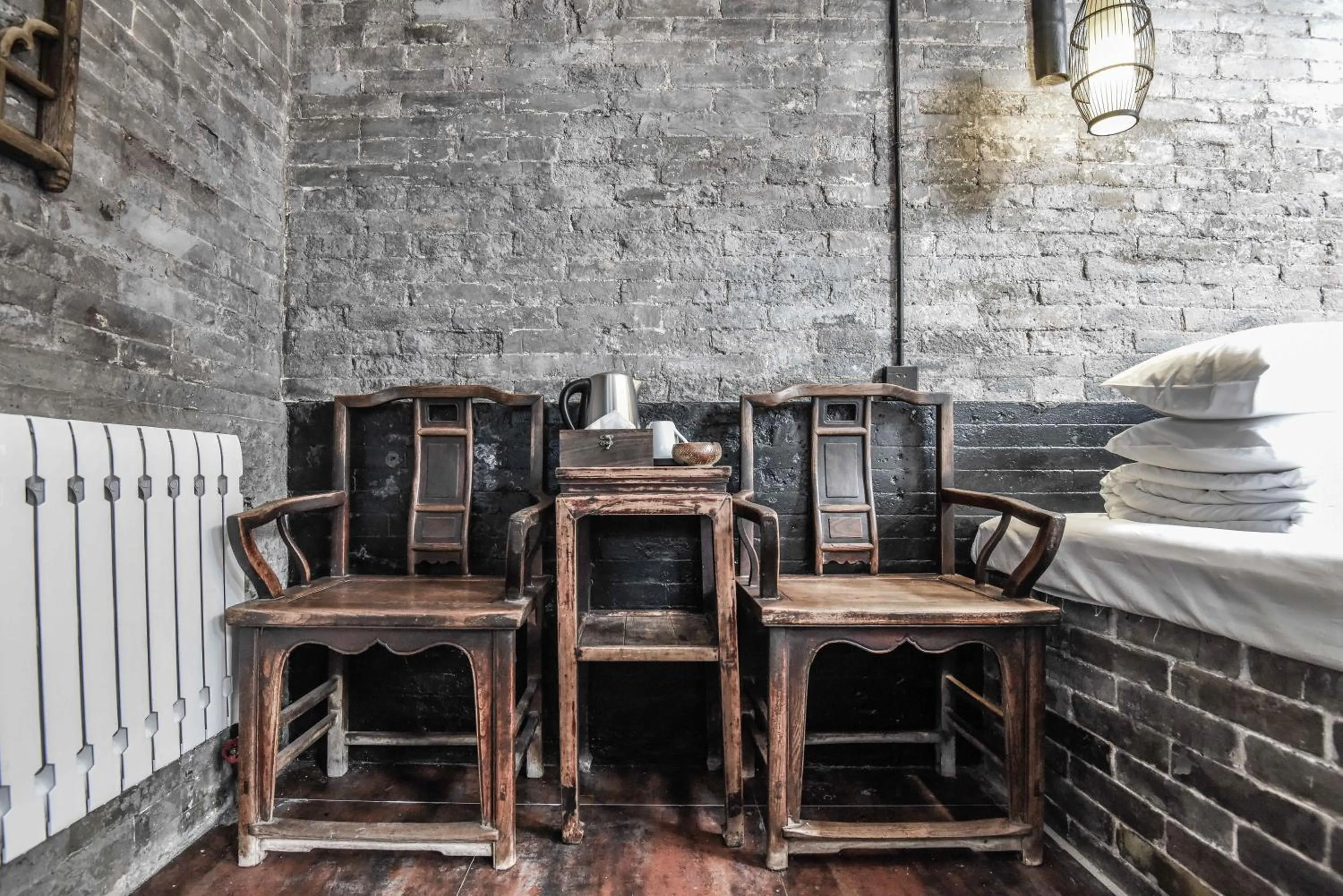 Seating area in Elsewhere Hotel The former residence of the draft bank