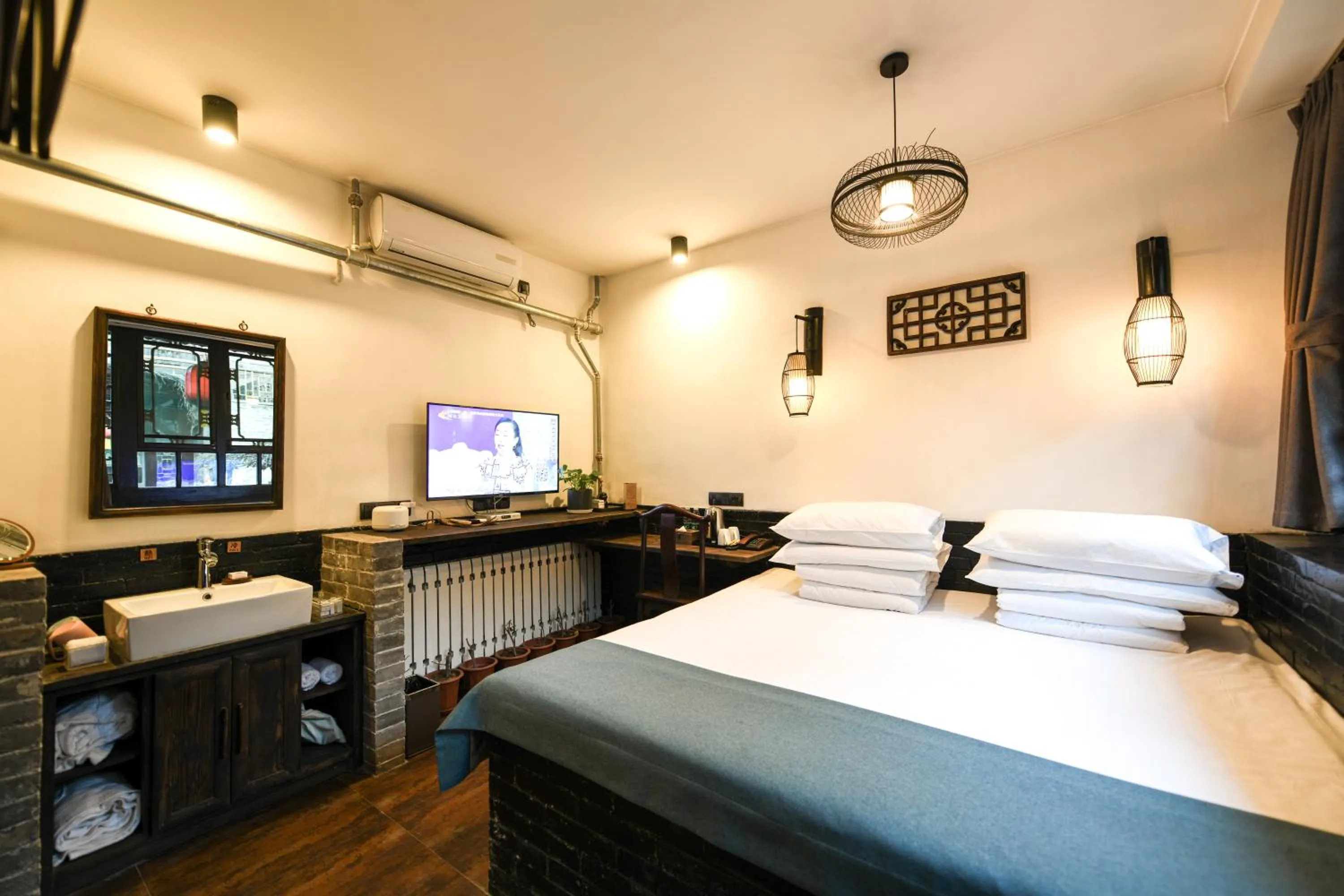 Bedroom, Bed in Elsewhere Hotel The former residence of the draft bank