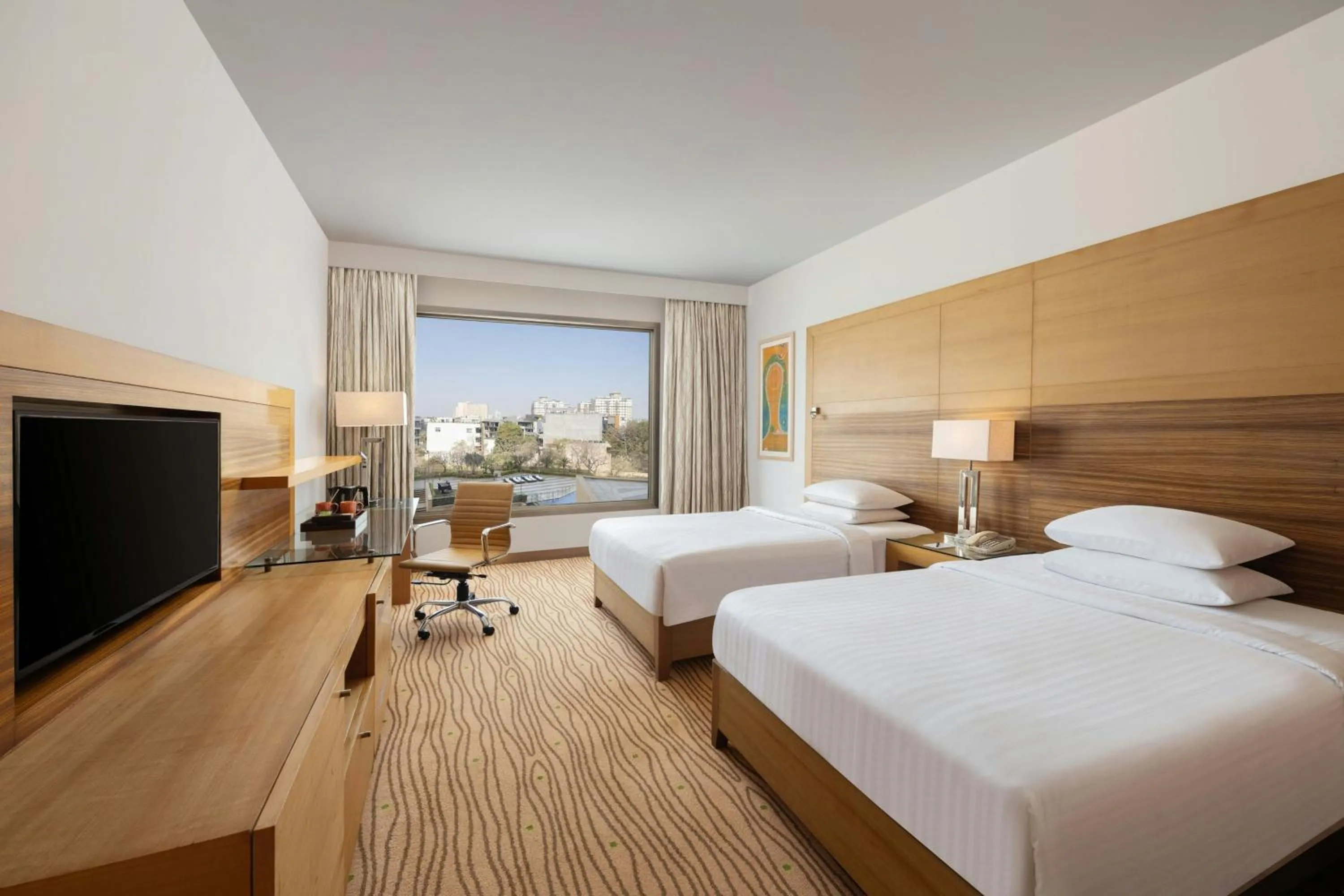 Swimming pool, Bed in Courtyard by Marriott Gurugram Downtown